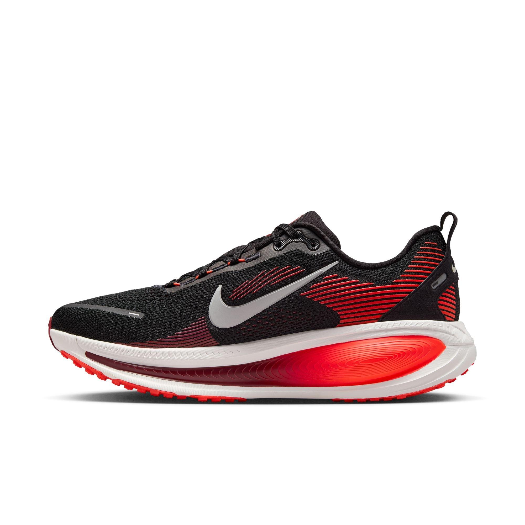 Nike Vomero 18 "Black/Metallic Silver/Bright Crimson" Men's Road Running Shoe - BLACK/WHITE/RED Thumbnail View 4