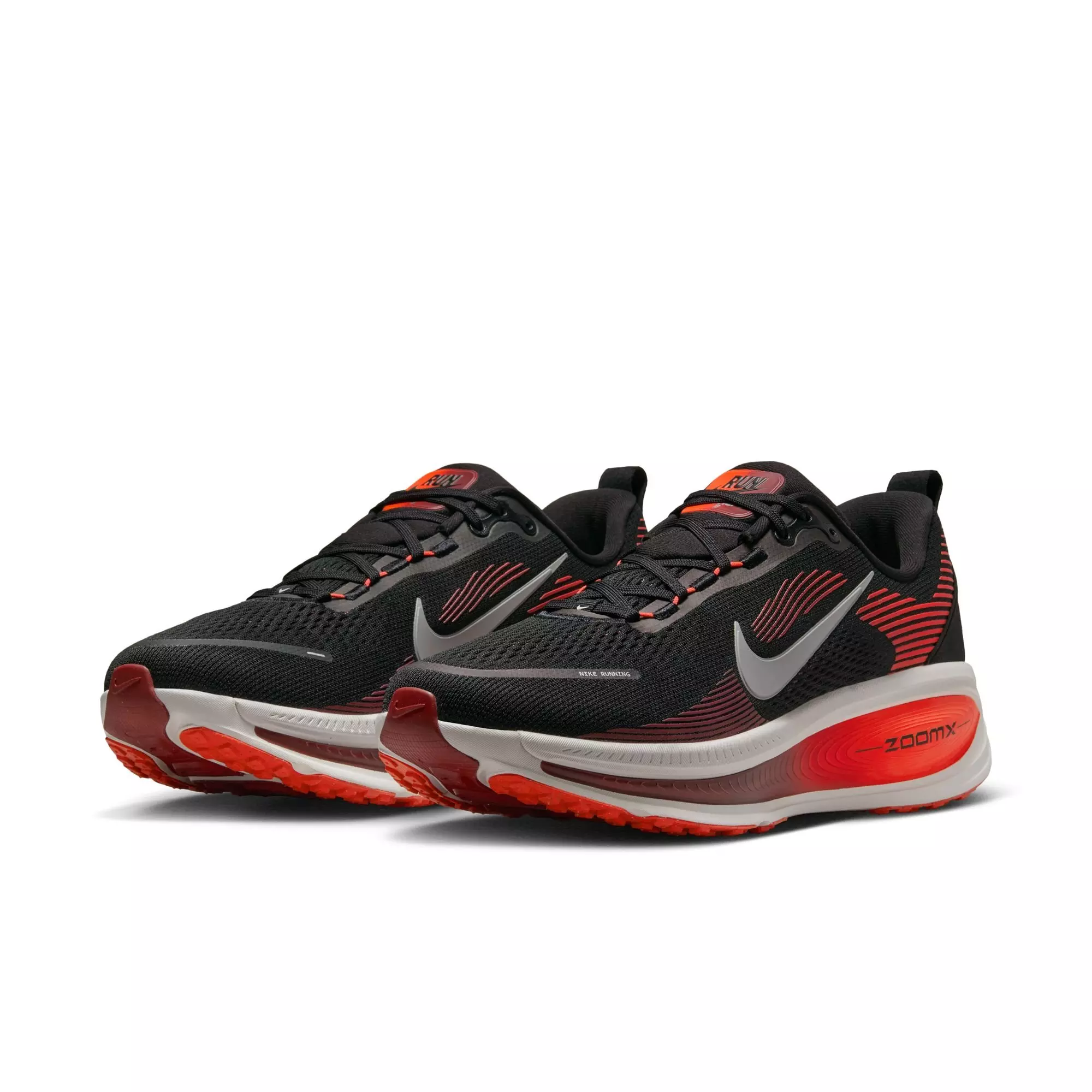 Nike Vomero 18 "Black/Metallic Silver/Bright Crimson" Men's Road Running Shoe - BLACK/WHITE/RED