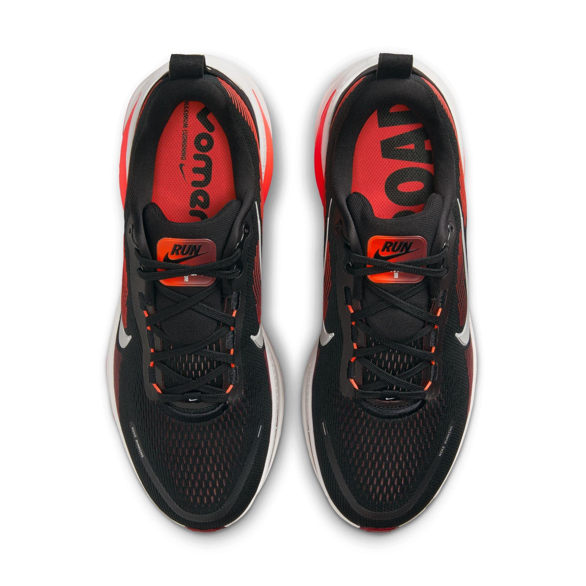Nike Vomero 18 "Black/Metallic Silver/Bright Crimson" Men's Road Running Shoe - BLACK/WHITE/RED Thumbnail View 6