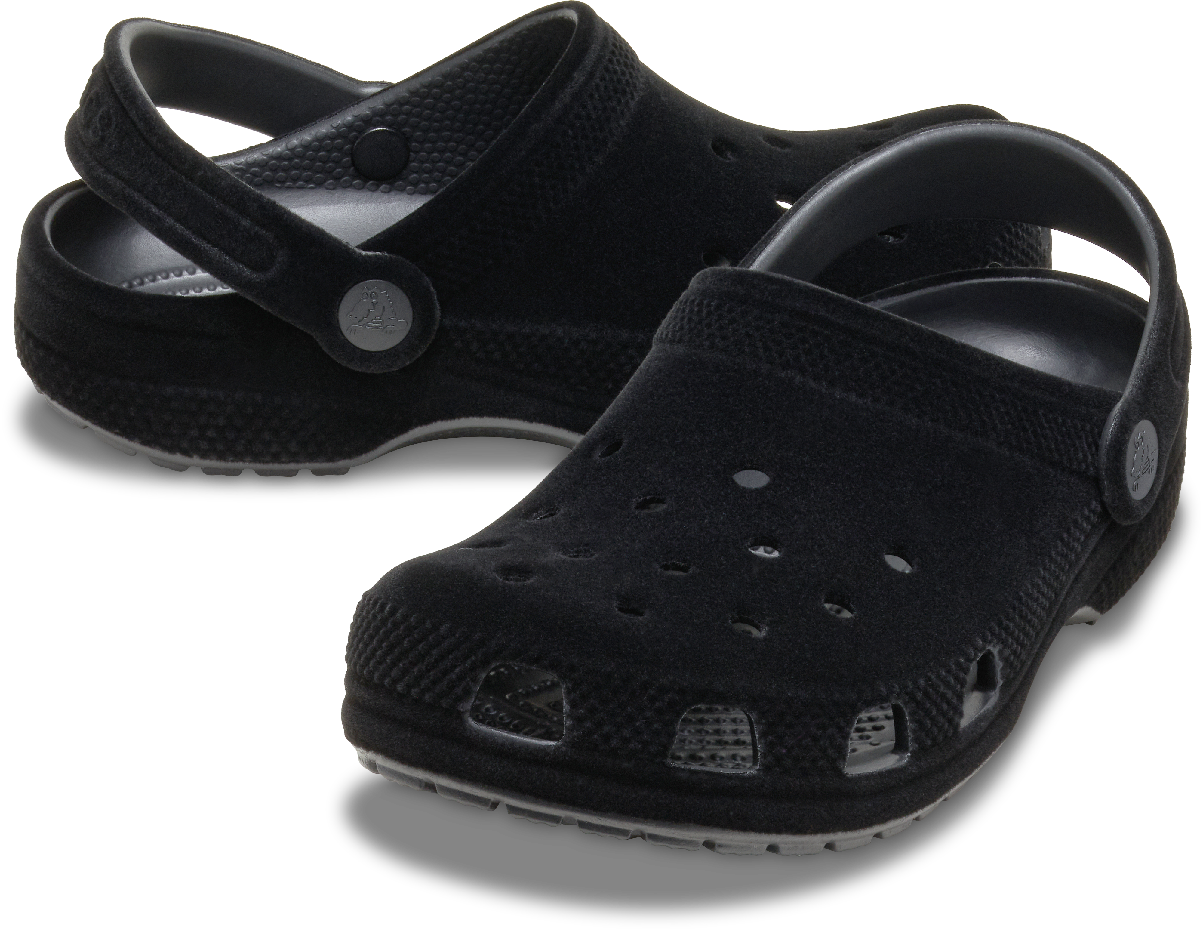 Crocs Classic Velvet Grade School Girls' "Black" Clog