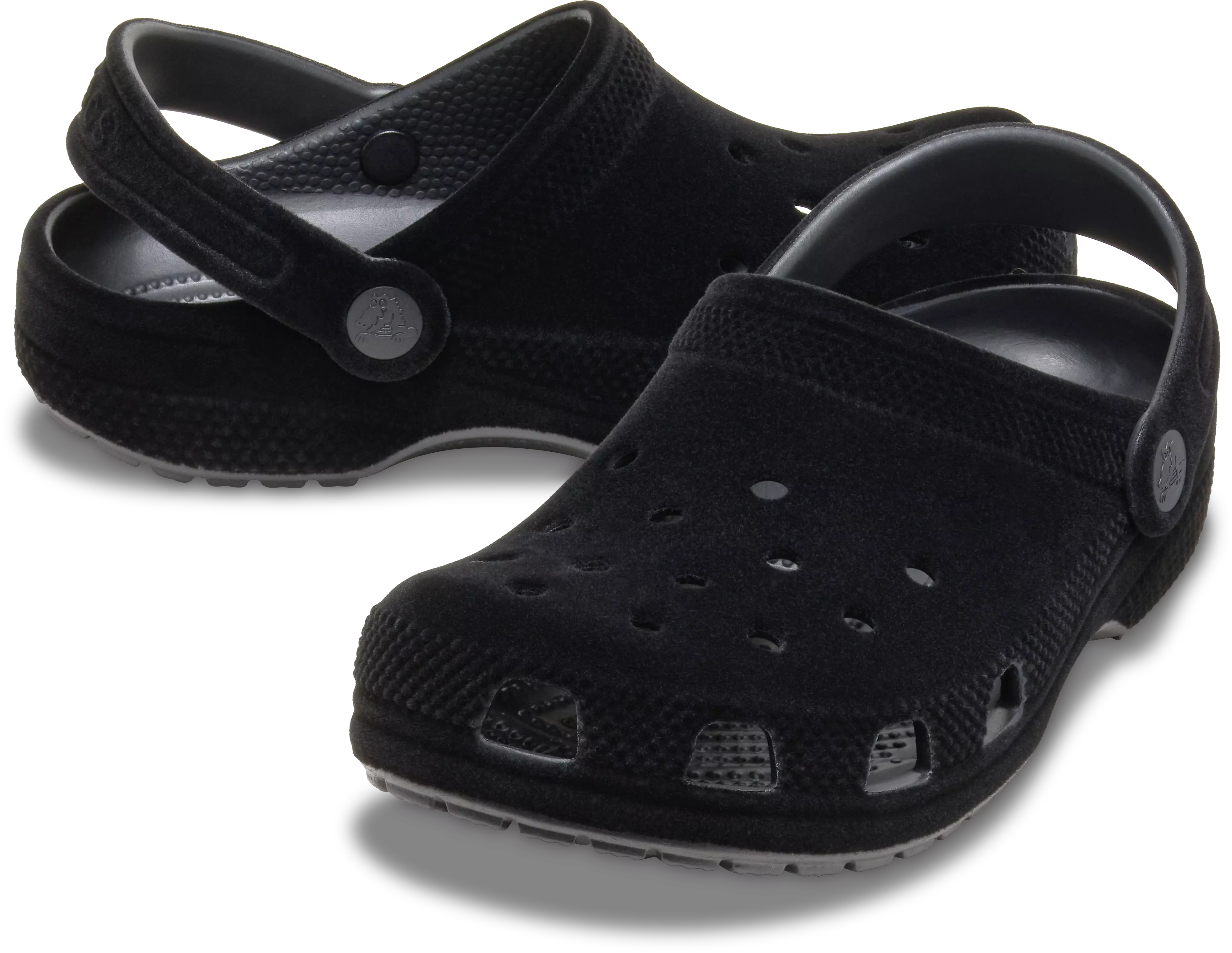 Crocs Classic Velvet "Black" Grade School Girls' Clog - BLACK