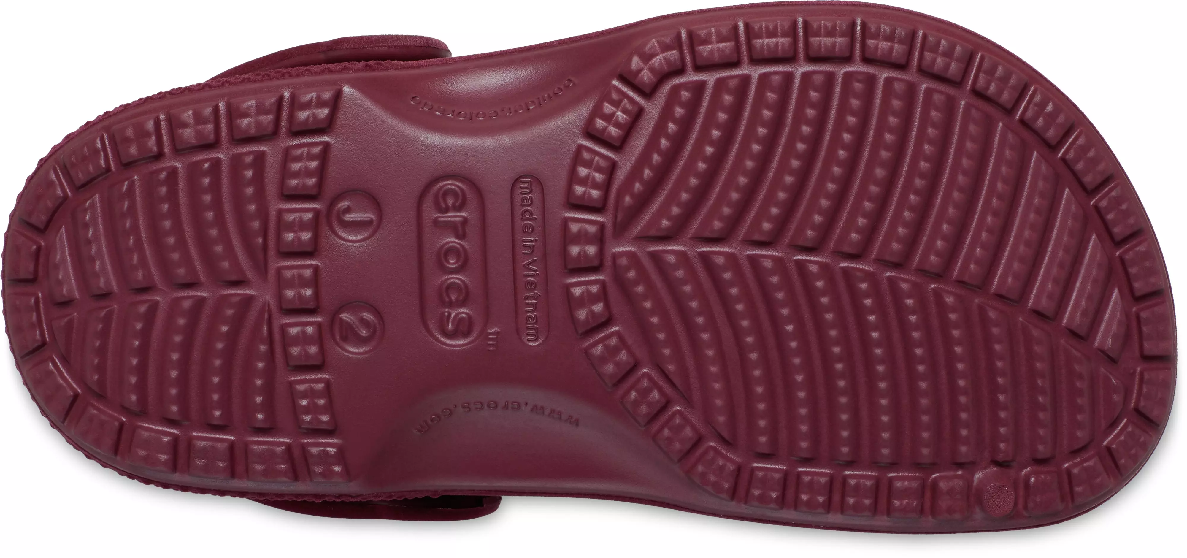 Crocs Classic Velvet "Beetroot" Grade School Kids' Clog - RED