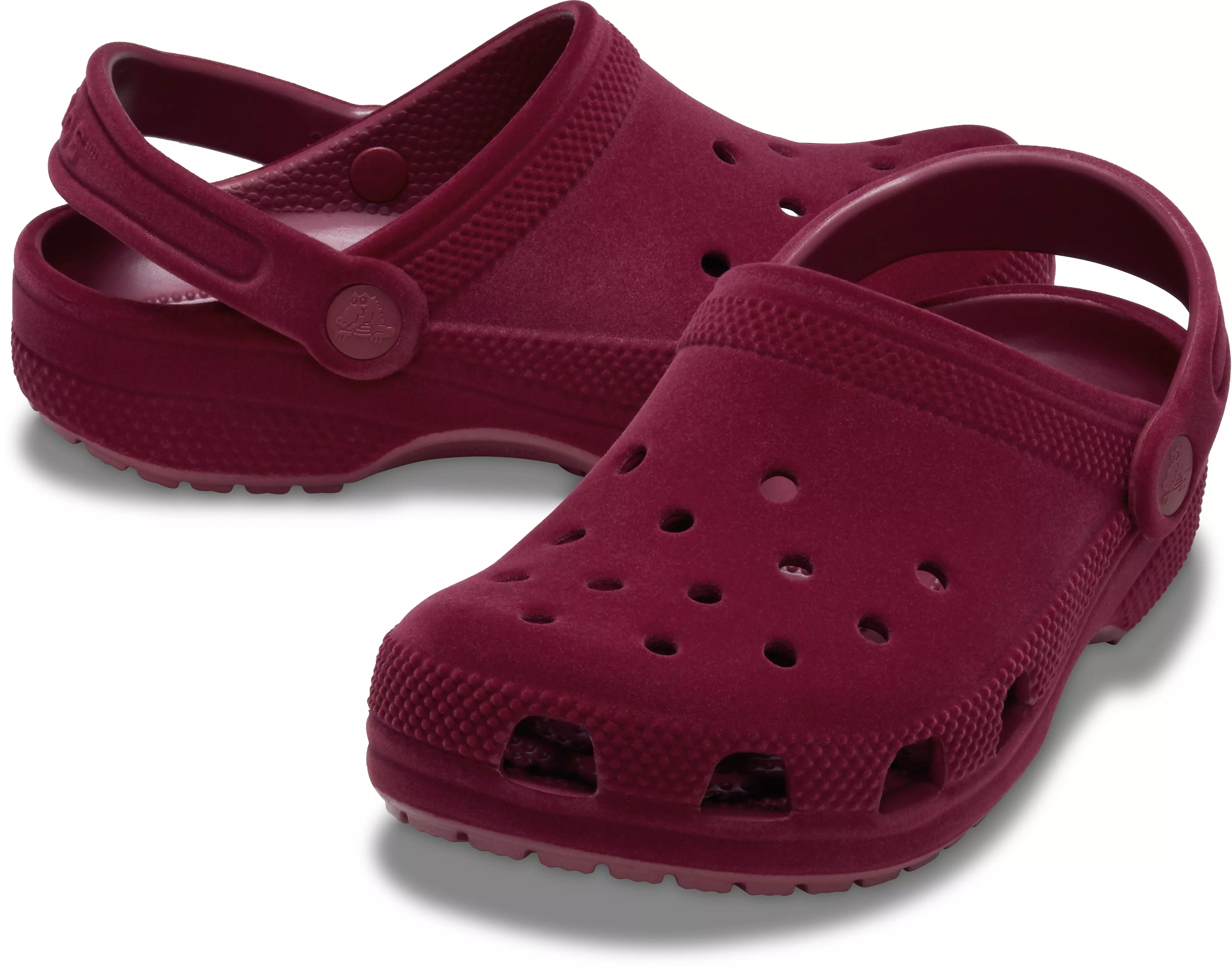 Crocs Classic Velvet "Beetroot" Grade School Kids' Clog - RED