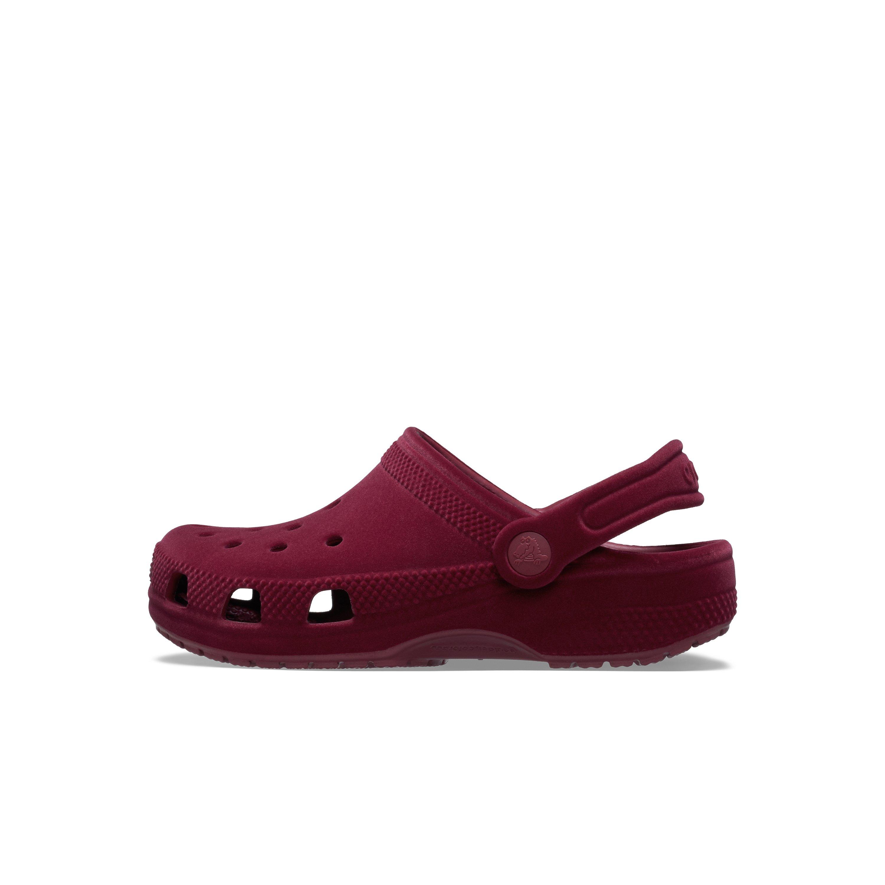 Crocs Classic Velvet Preschool Girls' "Red" Clog