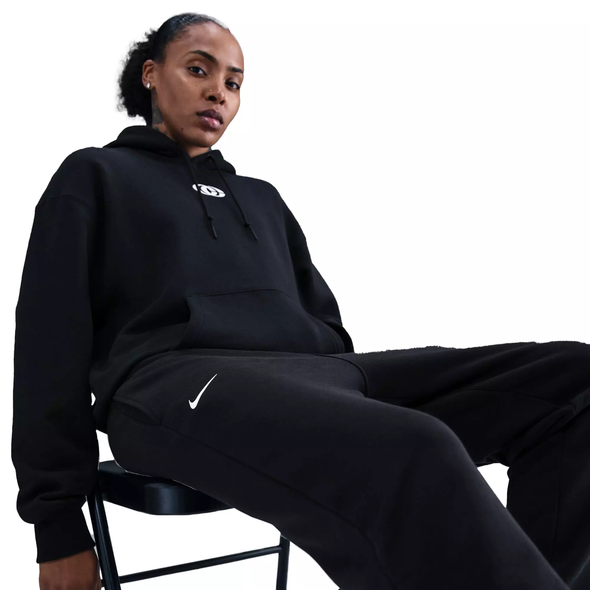 Nike Caitlin Clark Cuffed Brushed Fleece Pants - Black - BLACK