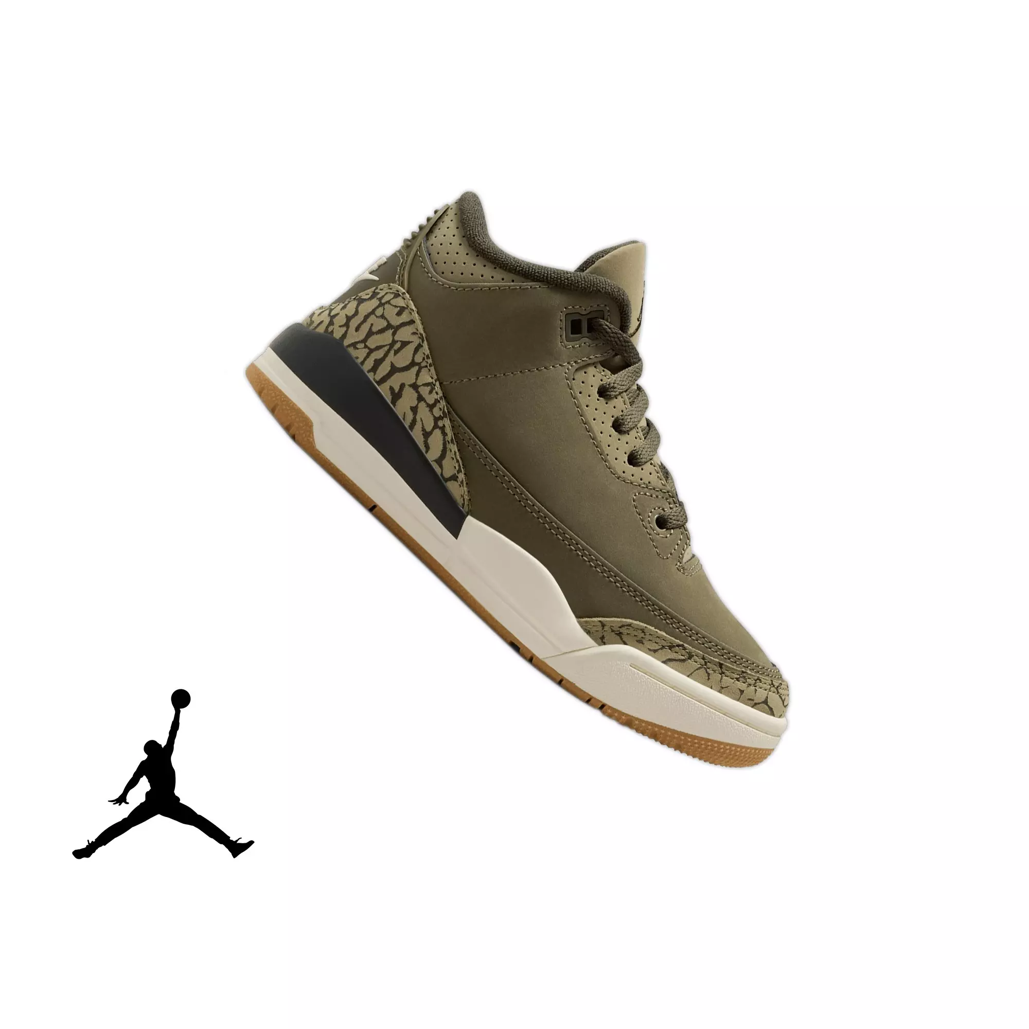Jordan 3 Retro "Family Affair" Preschool Kids' Shoe - OLIVE/SEQUOIA/SAIL