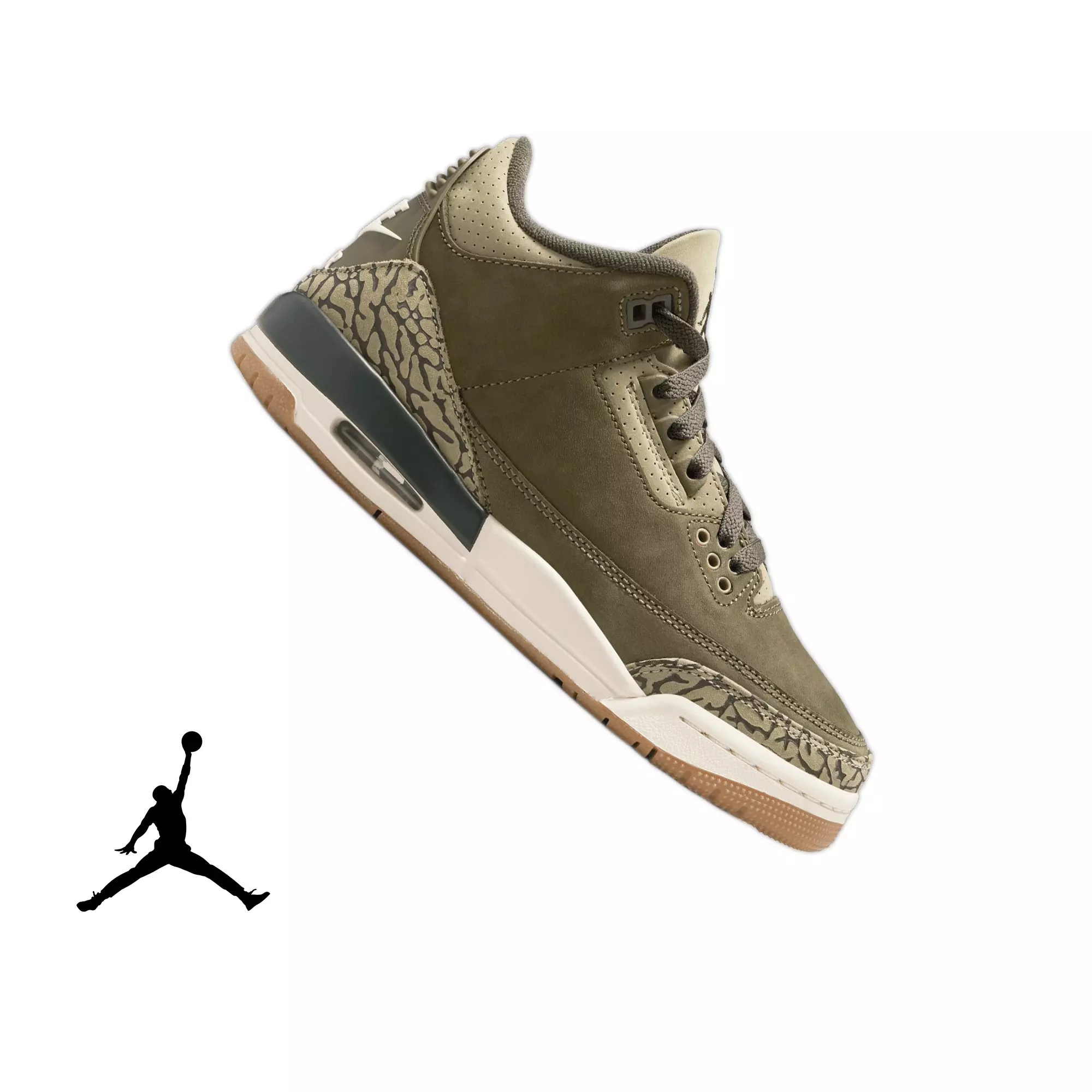 Jordan 3 Retro "Family Affair" Grade School Kids' Shoe - OLIVE/SEQUOIA/SAIL