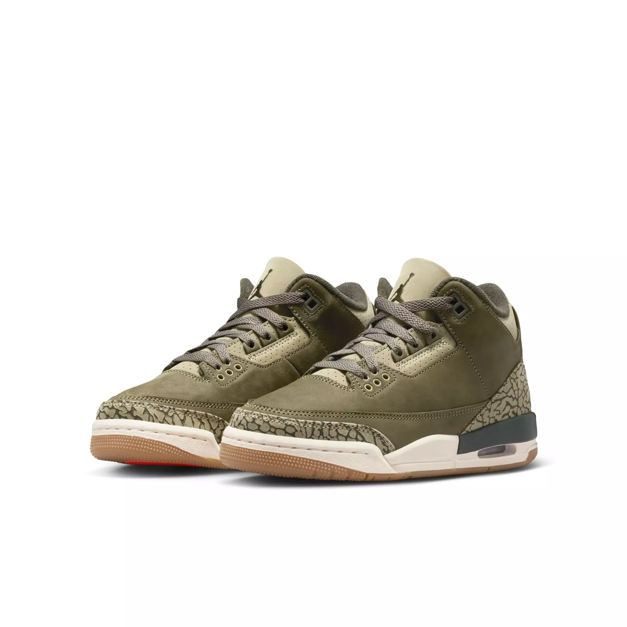Jordan 3 Retro "Family Affair" Grade School Kids' Shoe - OLIVE/SEQUOIA/SAIL
