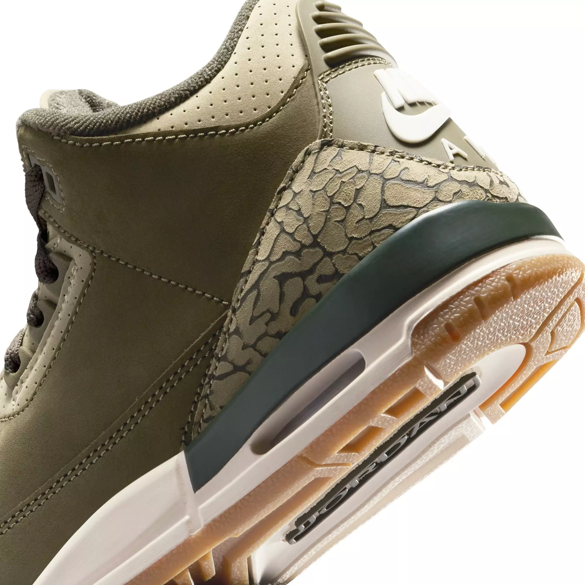 Jordan 3 Retro "Family Affair" Grade School Kids' Shoe - OLIVE/SEQUOIA/SAIL