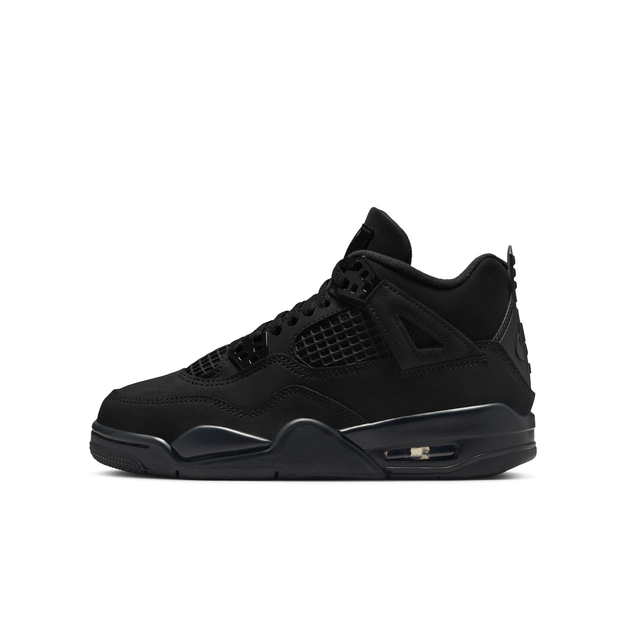 Jordan 4 Retro Grade School Kids' "Black Cat" Shoe