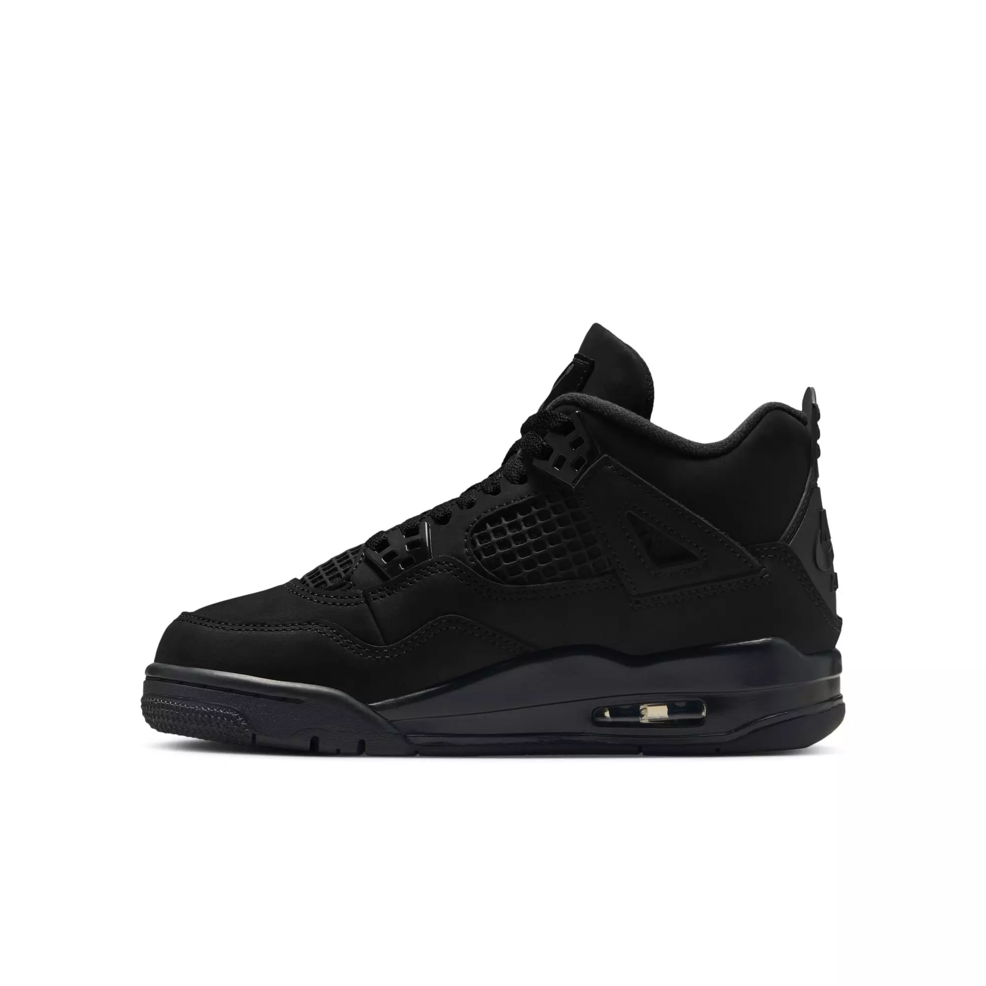 Jordan 4 Retro "Black Cat" Grade School Kids' Shoe - BLACK