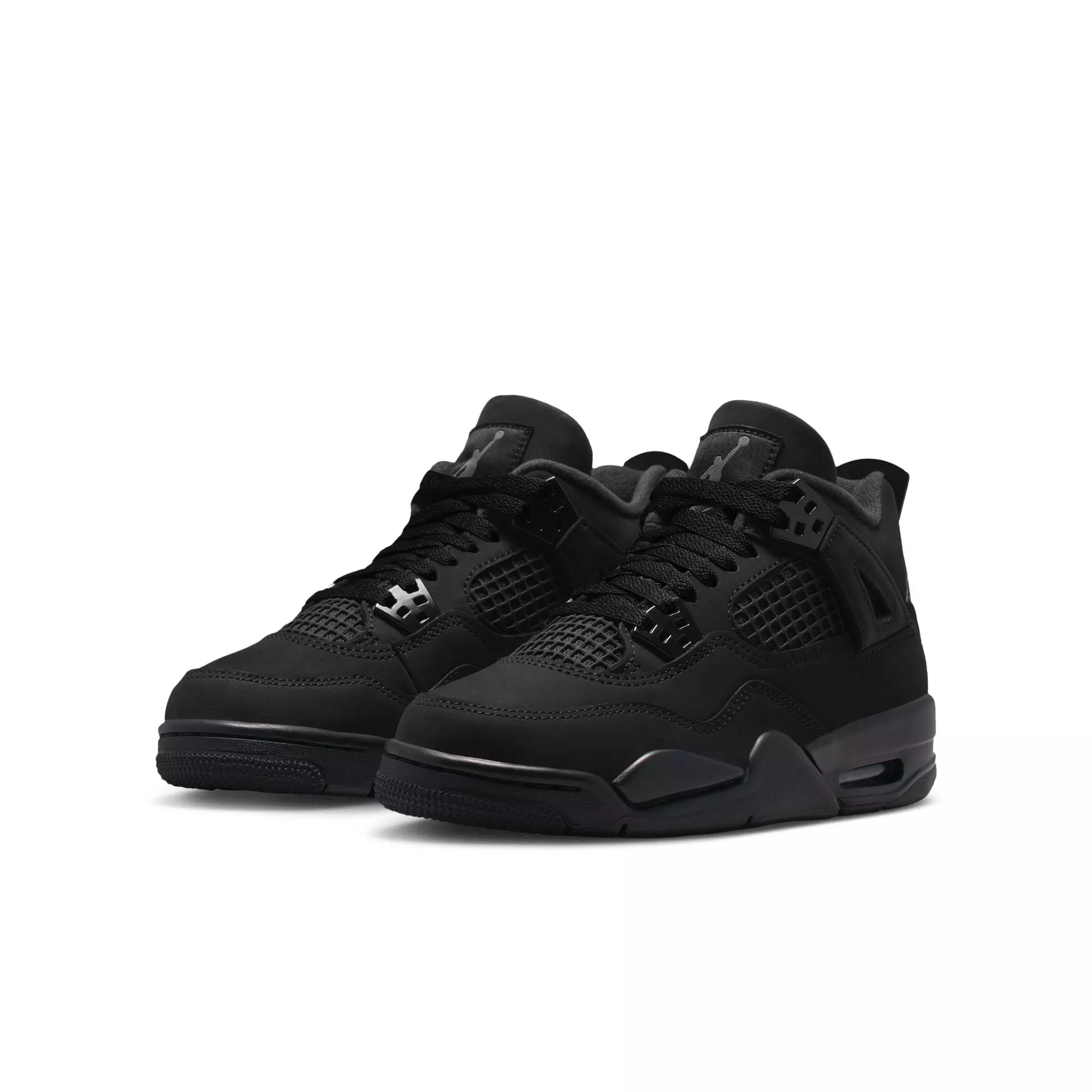 Jordan 4 Retro "Black Cat" Grade School Kids' Shoe - BLACK