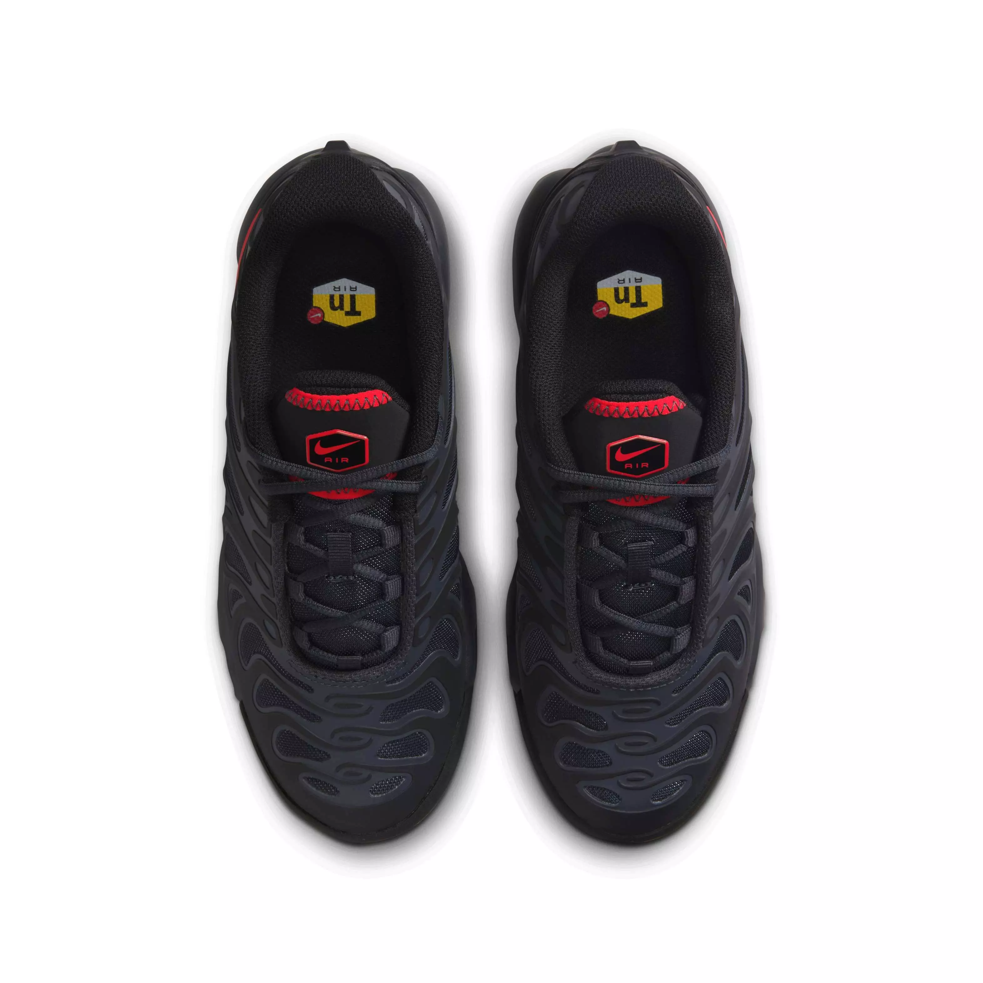 Nike Air Max Plus Drift "Black/Dark Smoke Grey/University Red" Grade School Boys' Shoe - BLACK/DK GREY/RED