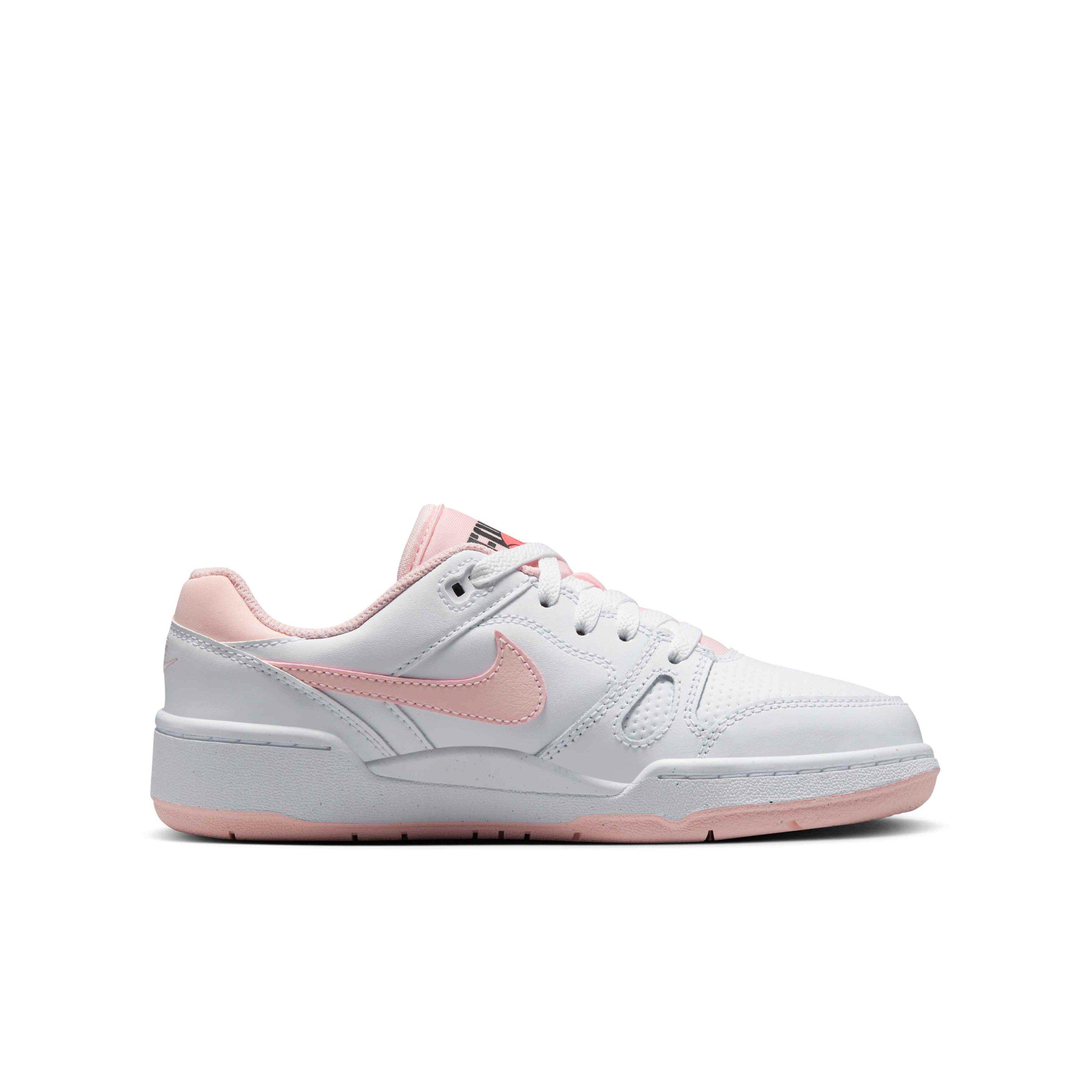 Nike Full Force Low Grade School Girls' "White/Bright Mango/Black/Echo Pink" Shoe