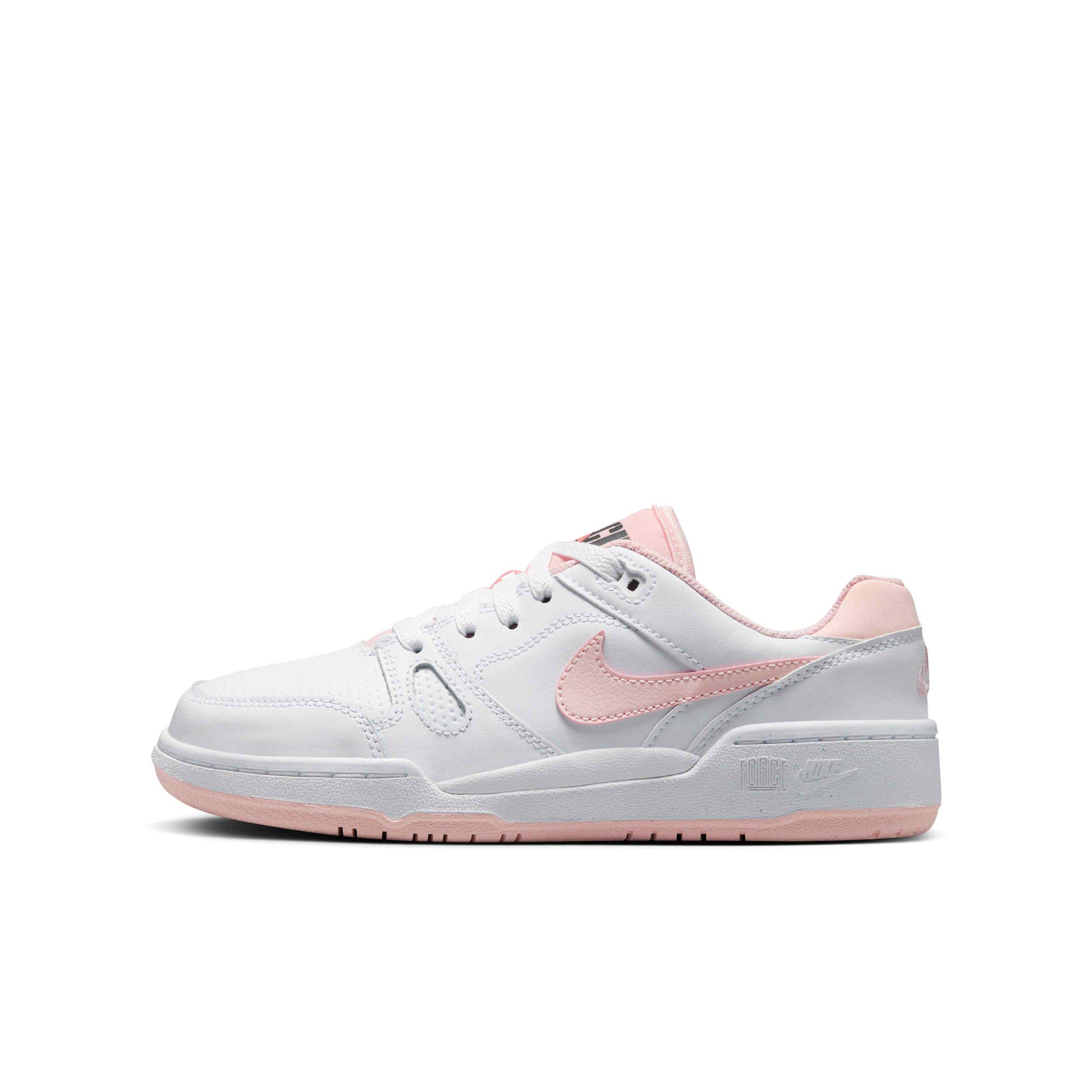 Nike Full Force Low Grade School Girls' "White/Bright Mango/Black/Echo Pink" Shoe