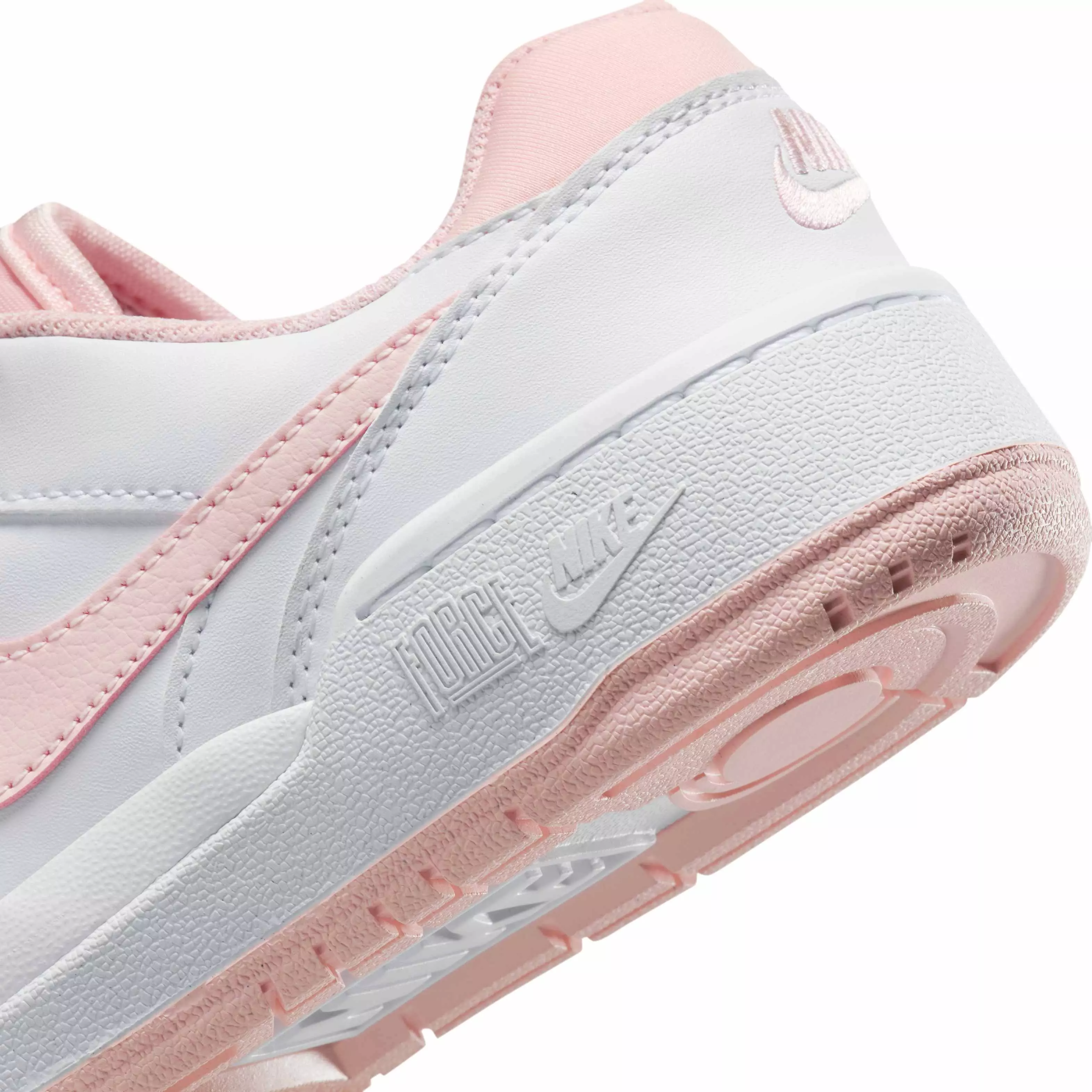 Nike Full Force Low "White/Bright Mango/Black/Echo Pink" Grade School Girls' Shoe - WHITE/MANGO/BLACK/PINK