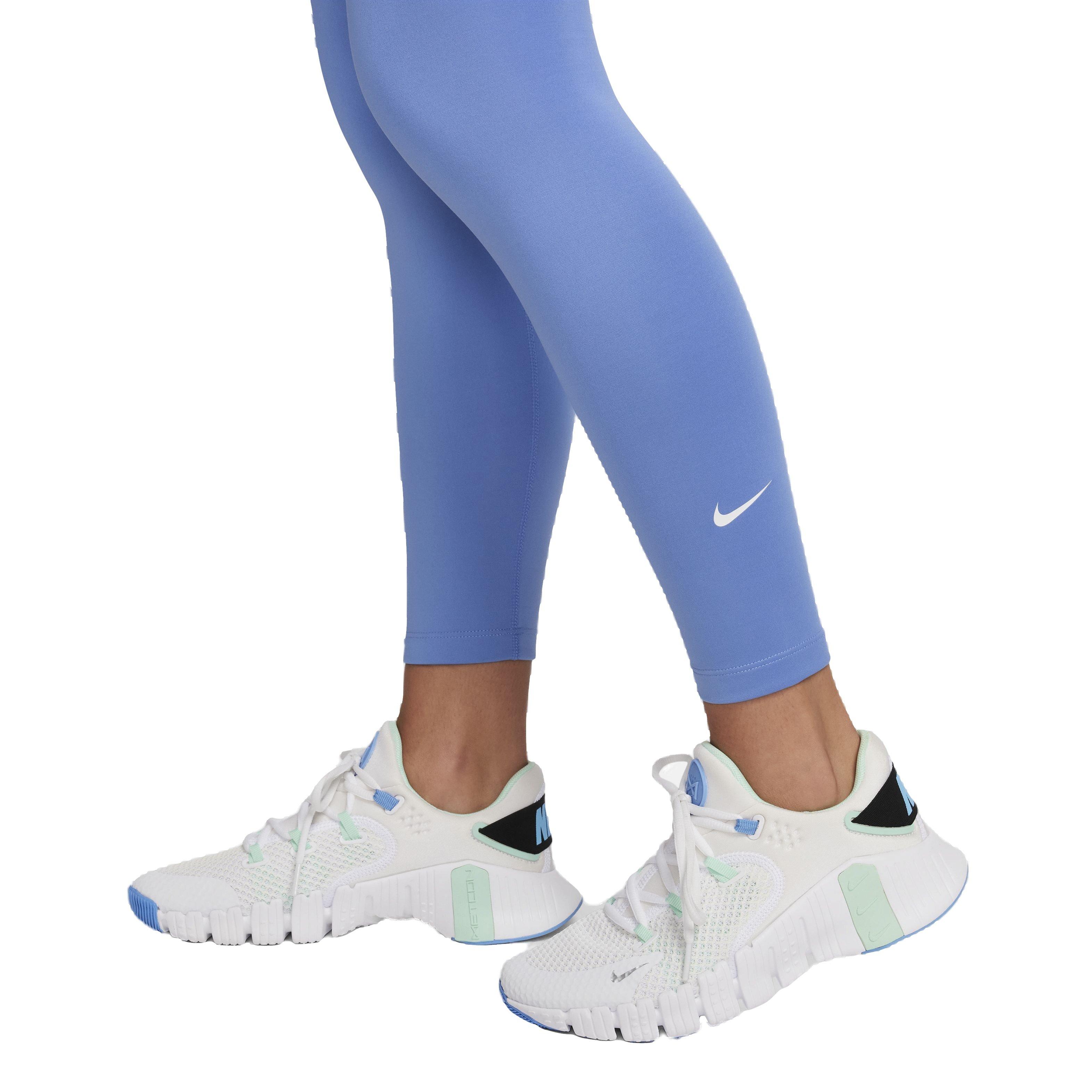 Nike Women's One Therma-FIT High-Rise 7/8 Leggings - BLUE Thumbnail View 3