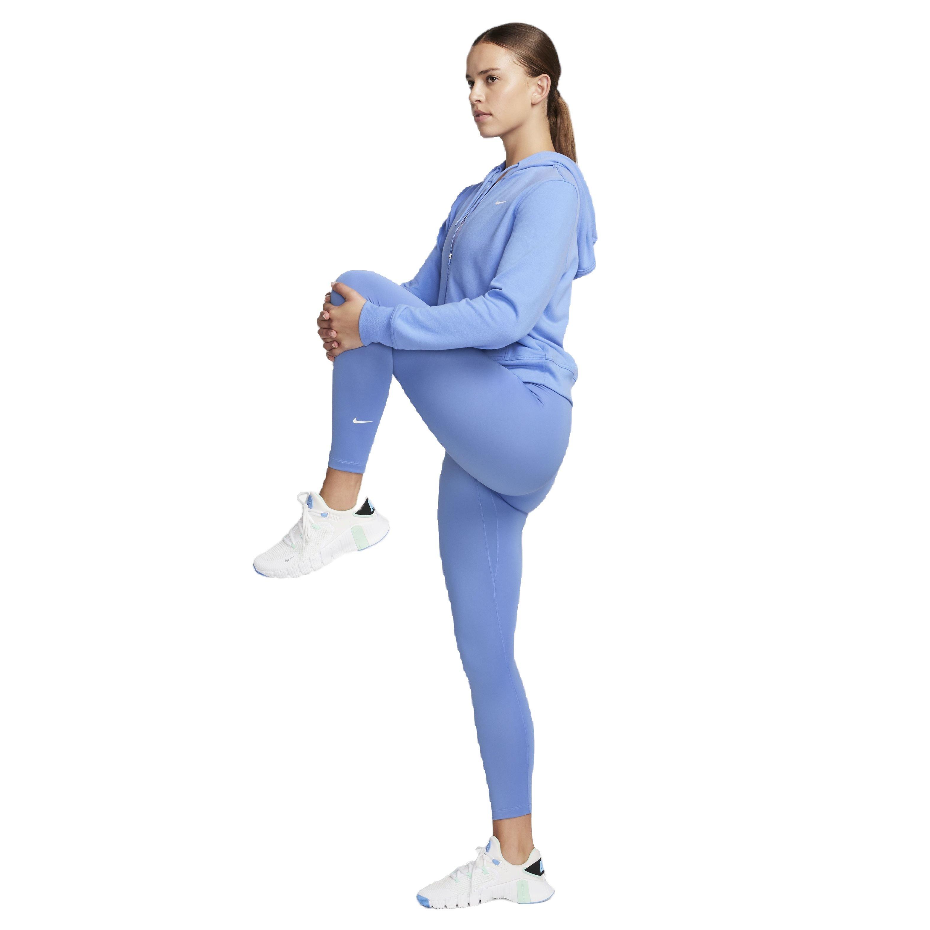 Nike Women's One Therma-FIT High-Rise 7/8 Leggings - BLUE Thumbnail View 6