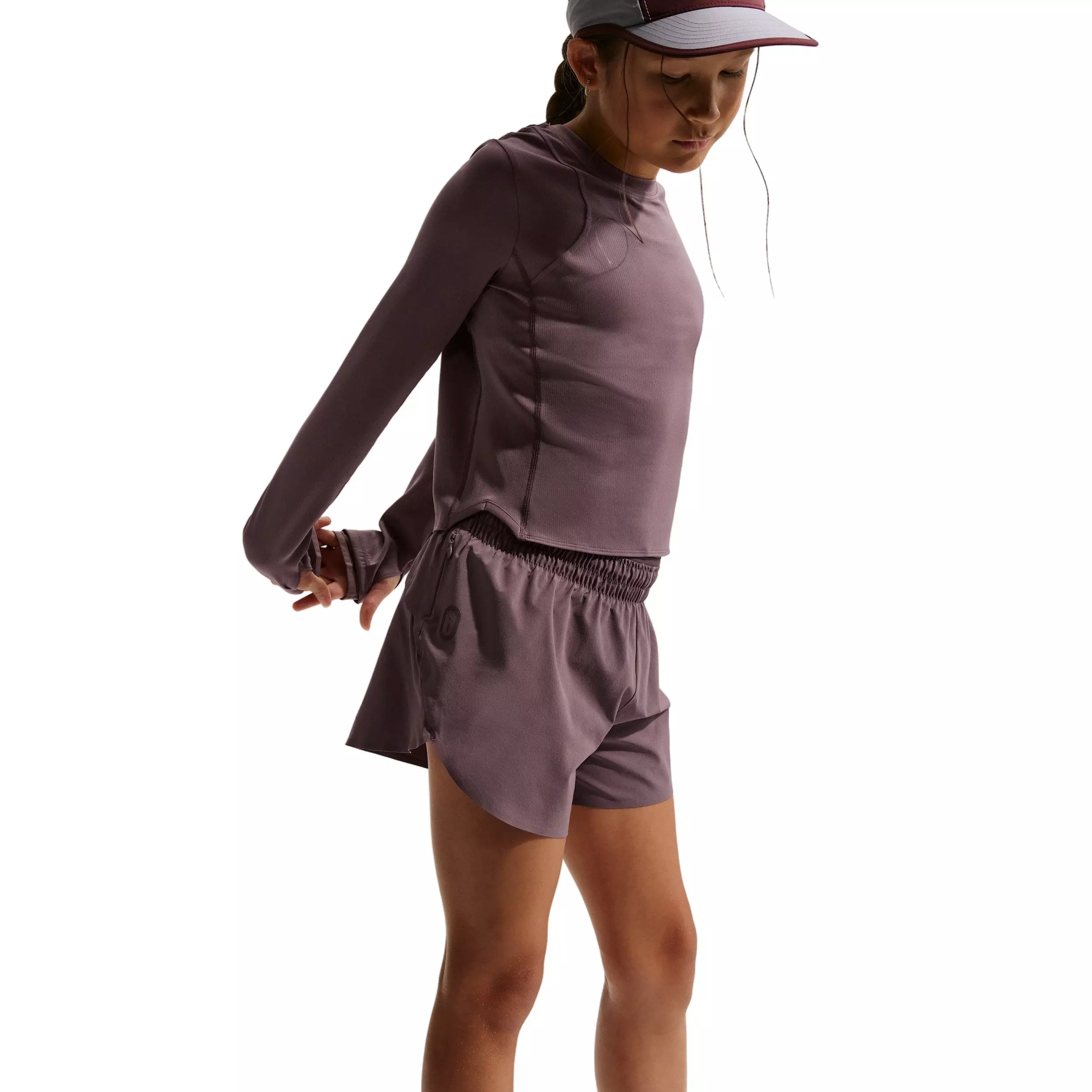 Nike Big Girls' MAVN Dri-FIT 3" Mid-Rise Repel Running Shorts -Tattoo Purple - TATTOO PURPLE