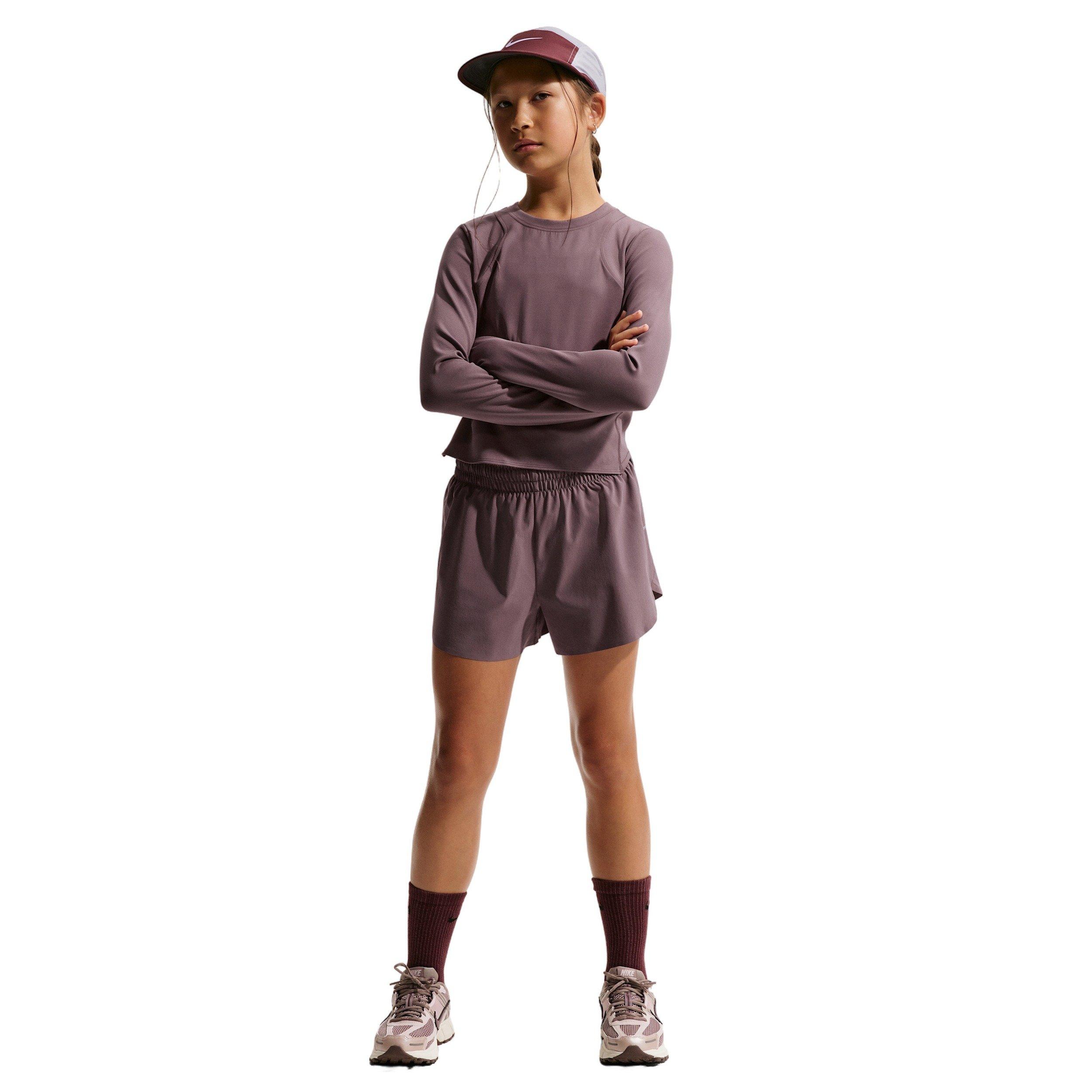 Nike Big Girls' MAVN Dri-FIT 3" Mid-Rise Repel Running Shorts - Tattoo Purple - TATTOO PURPLE Thumbnail View 4