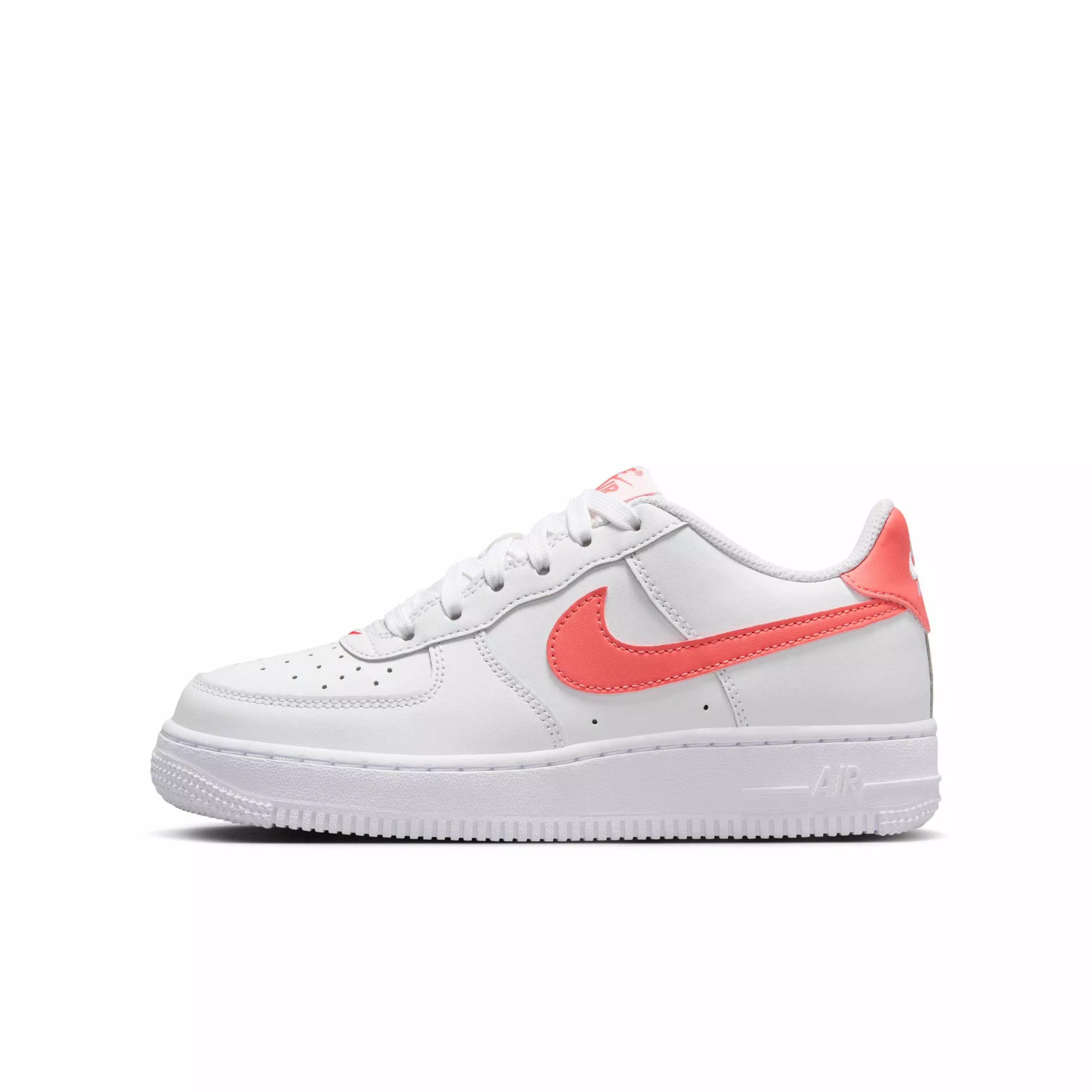 Nike Air Force 1 "White/Magic Ember" Grade School Girls' Shoe - WHITE/EMBER