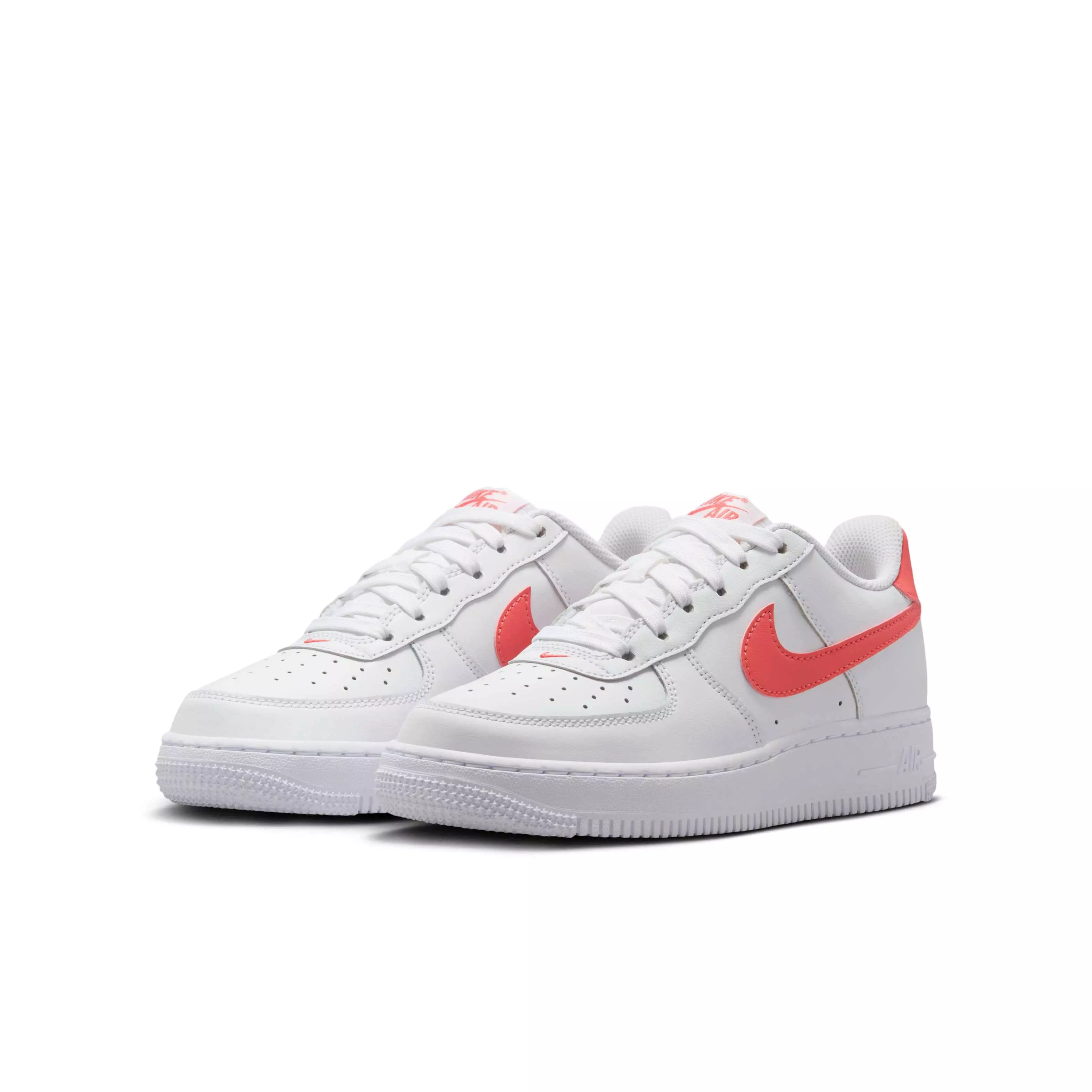 Nike Air Force 1 "White/Magic Ember" Grade School Girls' Shoe - WHITE/EMBER
