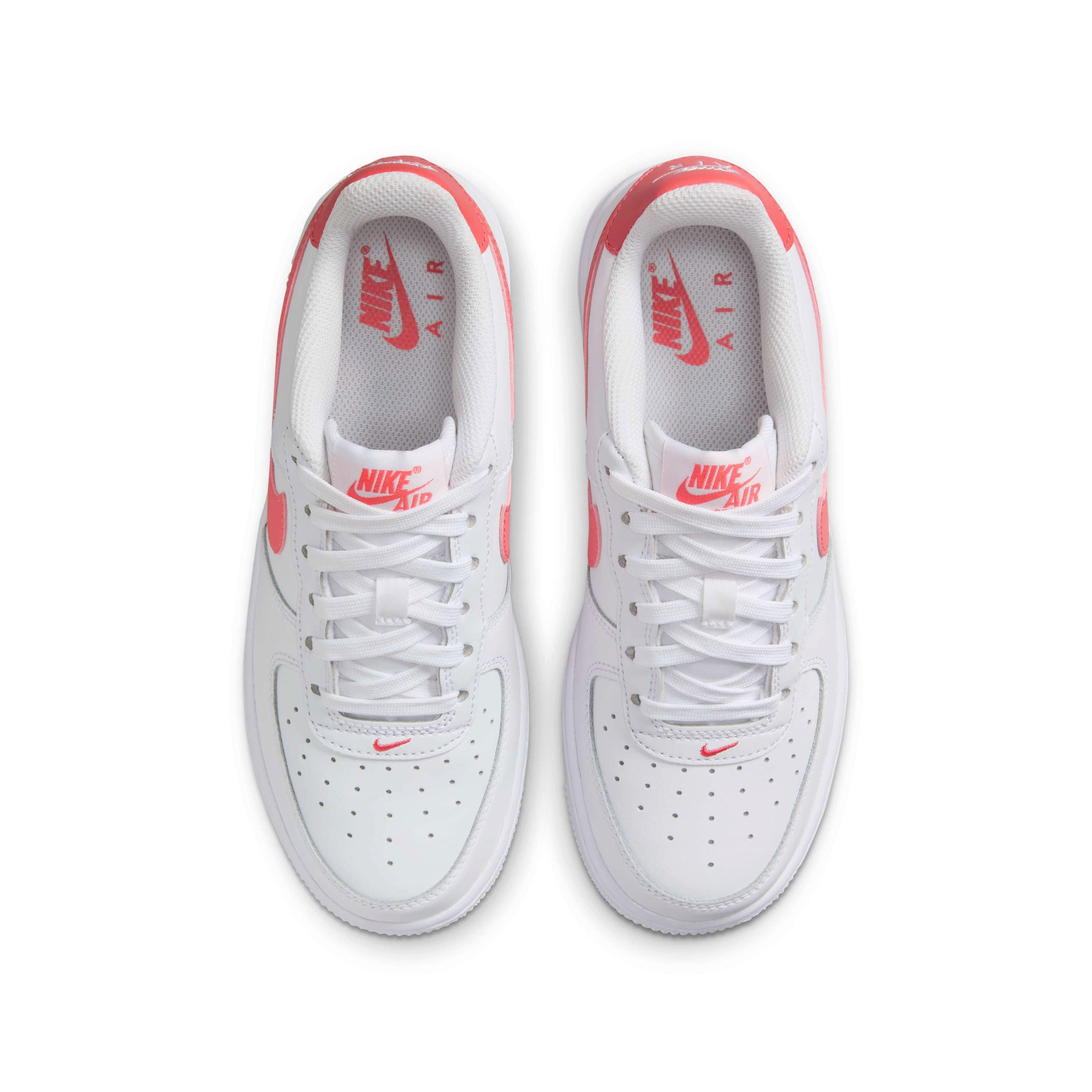 Nike Air Force 1 Grade School Girls' "White/Magic Ember" Shoe
