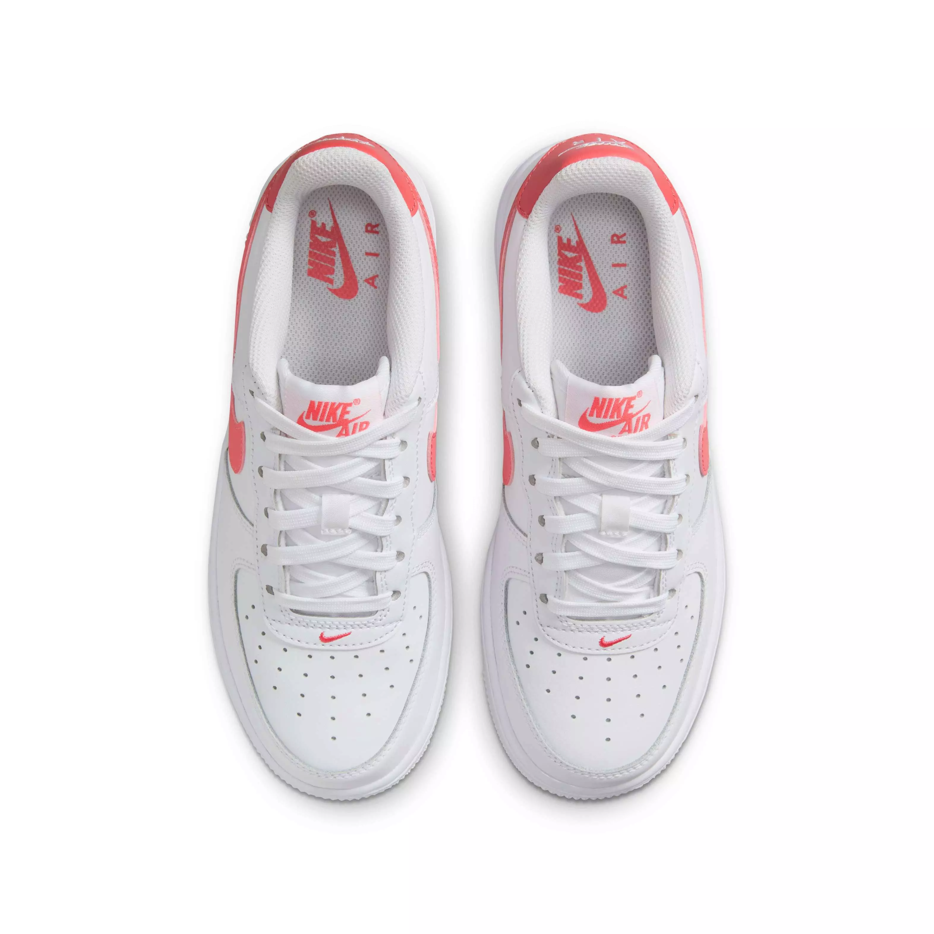 Nike Air Force 1 "White/Magic Ember" Grade School Girls' Shoe - WHITE/EMBER