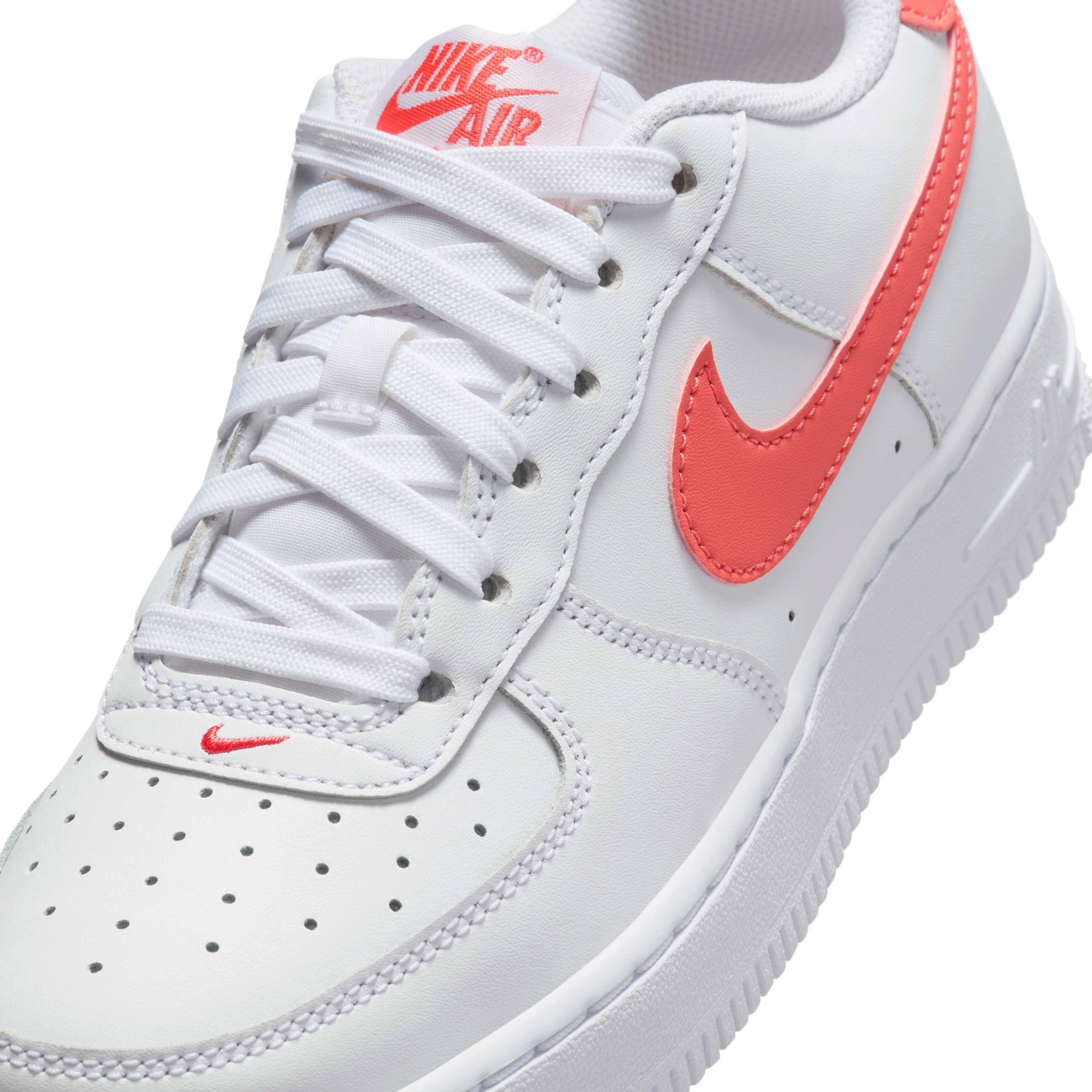 Nike Air Force 1 Grade School Girls' "White/Magic Ember" Shoe