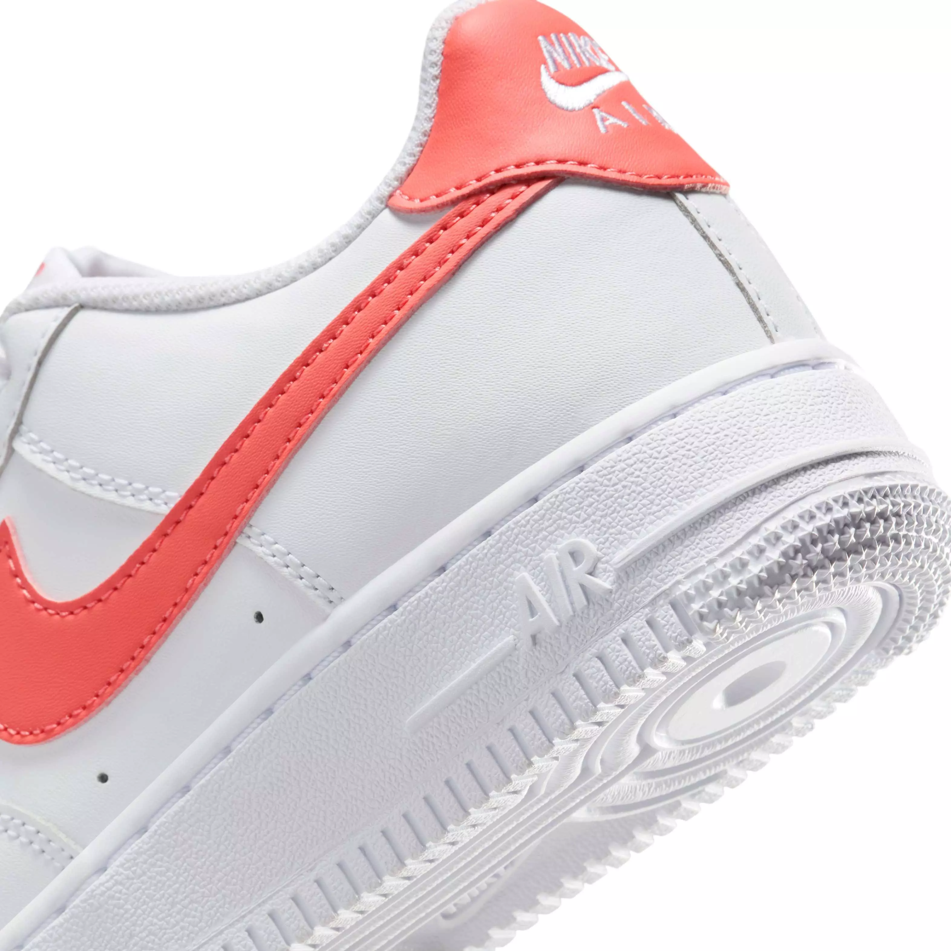 Nike Air Force 1 "White/Magic Ember" Grade School Girls' Shoe - WHITE/EMBER