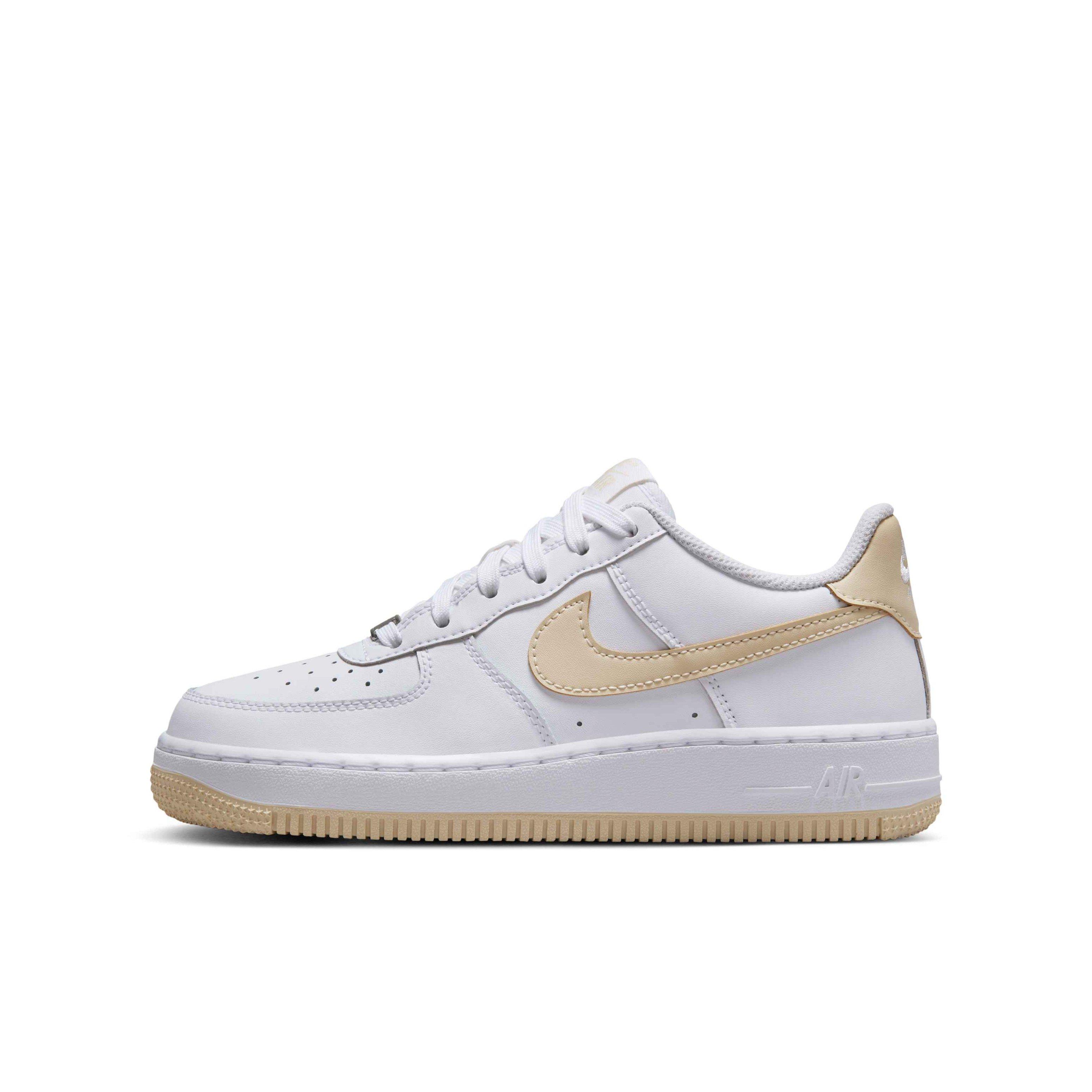 Nike Air Force 1 Grade School Boys' "White/White/Light Khaki" Shoe