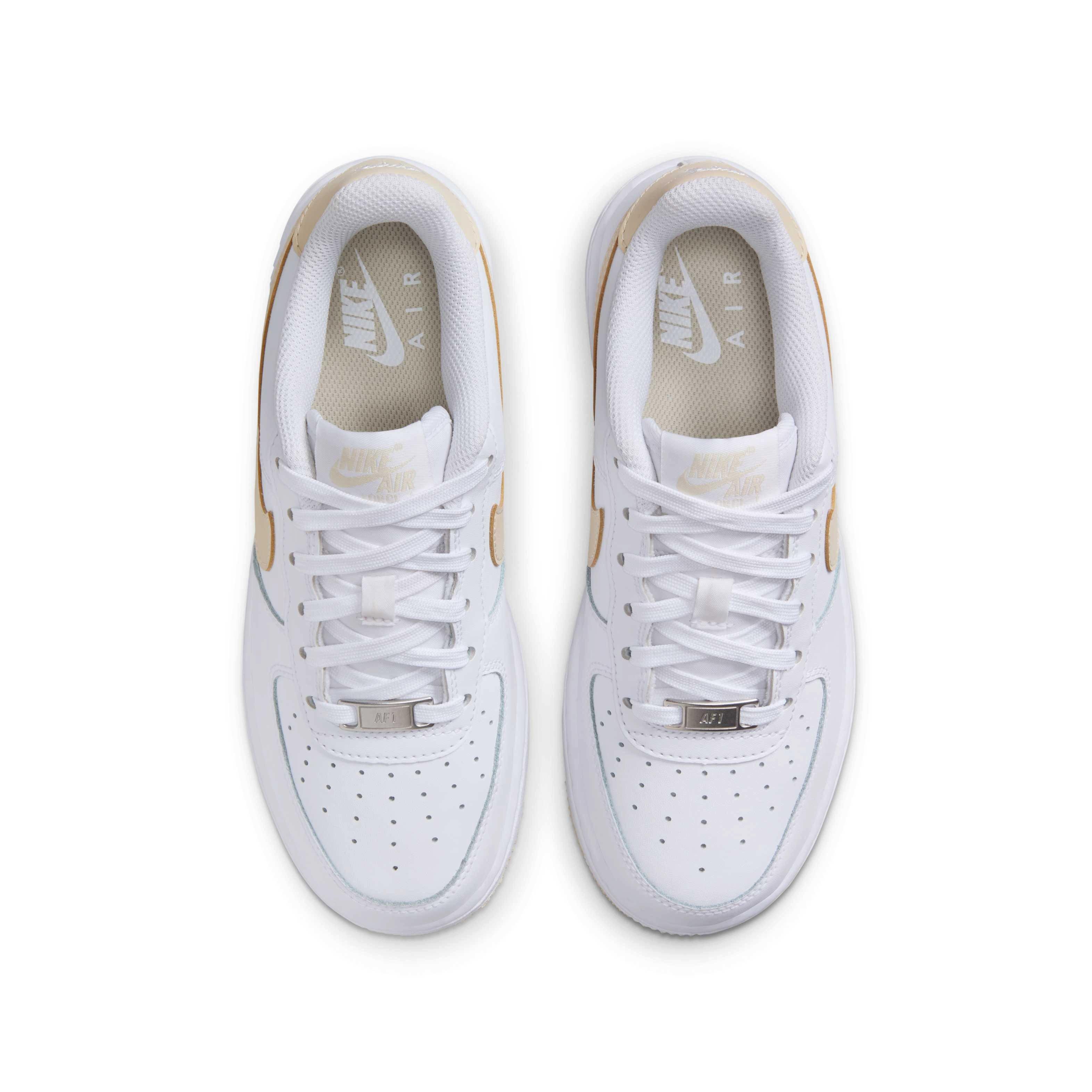 Nike Air Force 1 Grade School Boys' "White/White/Light Khaki" Shoe