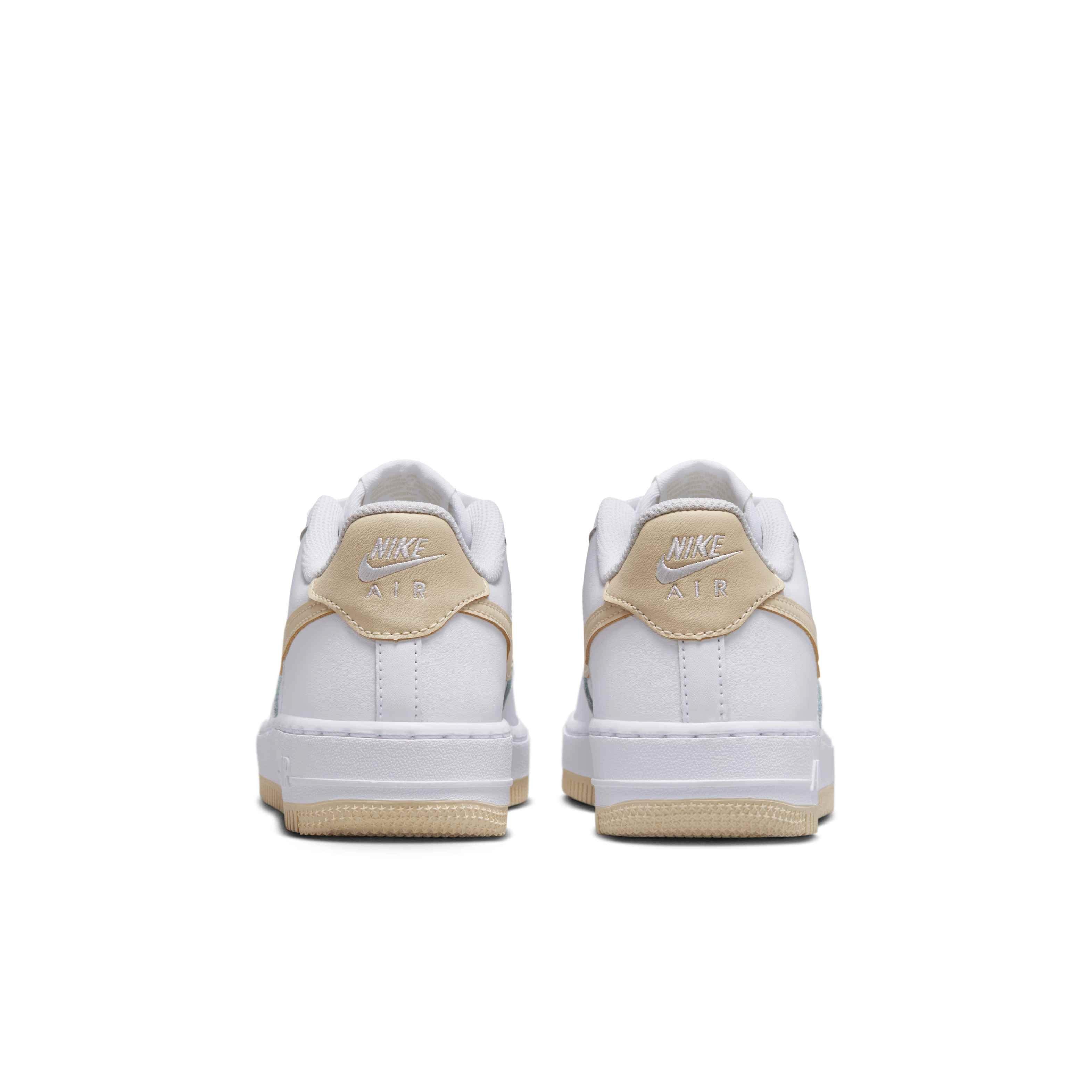 Nike Air Force 1 Grade School Boys' "White/White/Light Khaki" Shoe