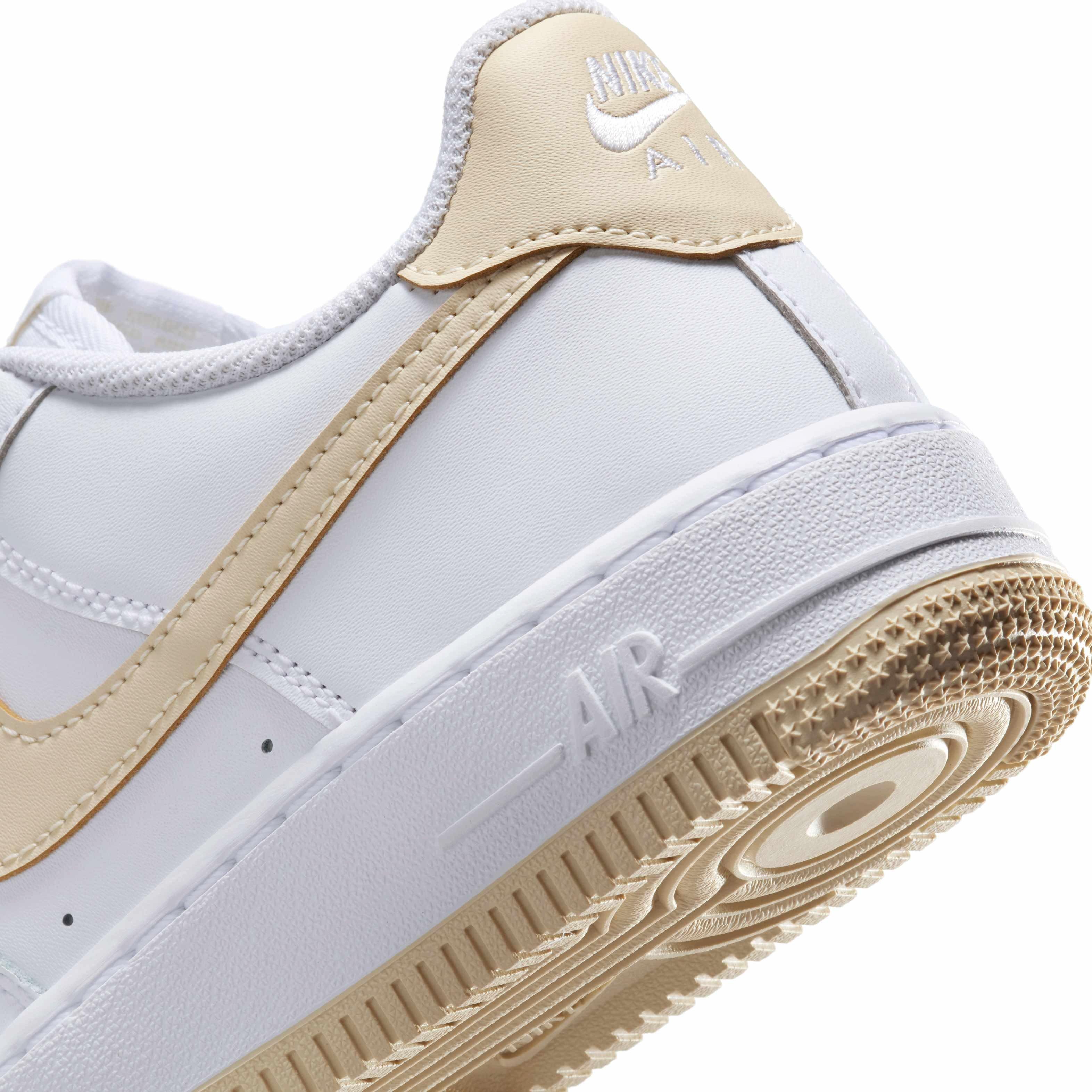 Nike Air Force 1 Grade School Boys' "White/White/Light Khaki" Shoe