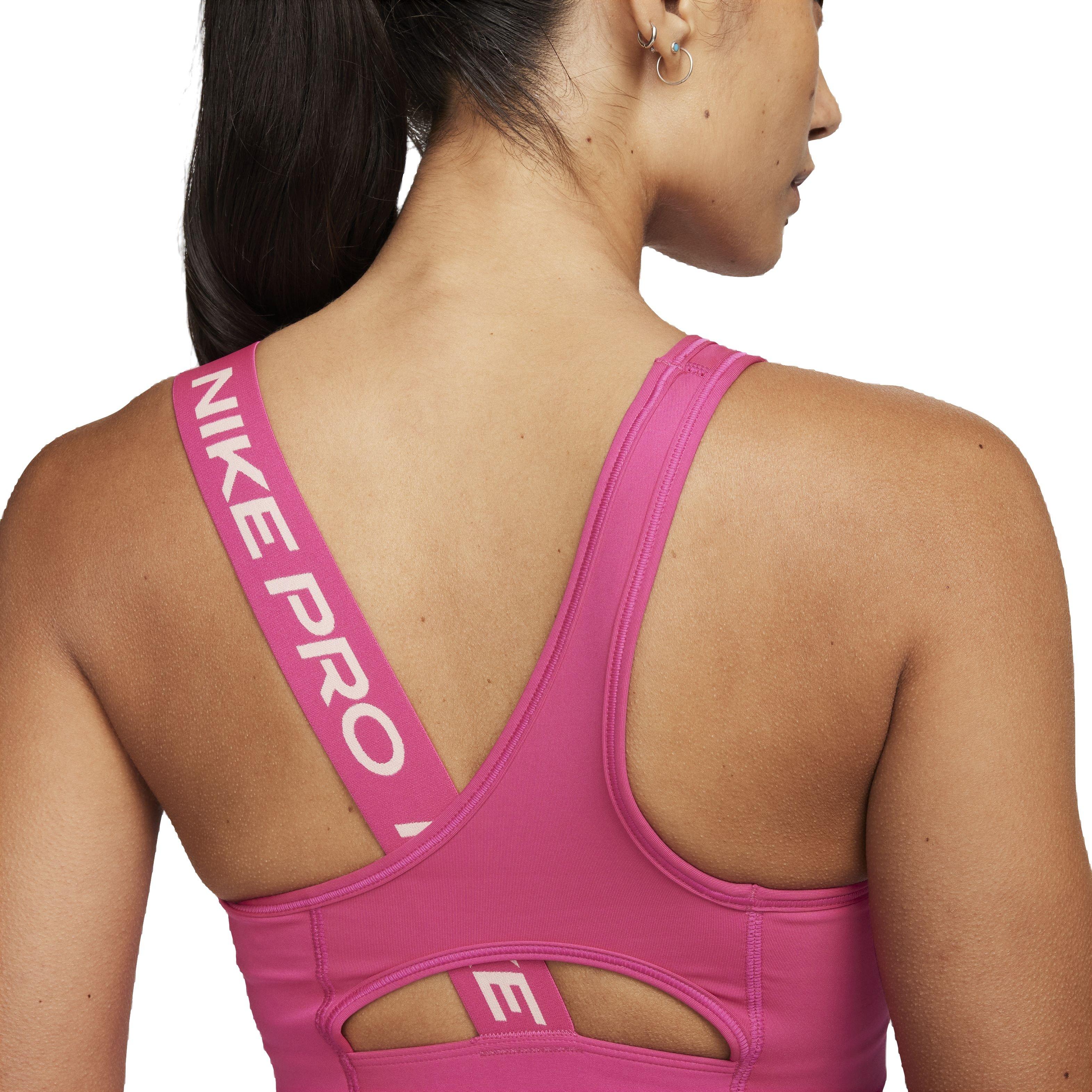 Nike Pro Womens Dri-FIT Swoosh Medium Support Asymmetrical Sports Bra Blue  XL