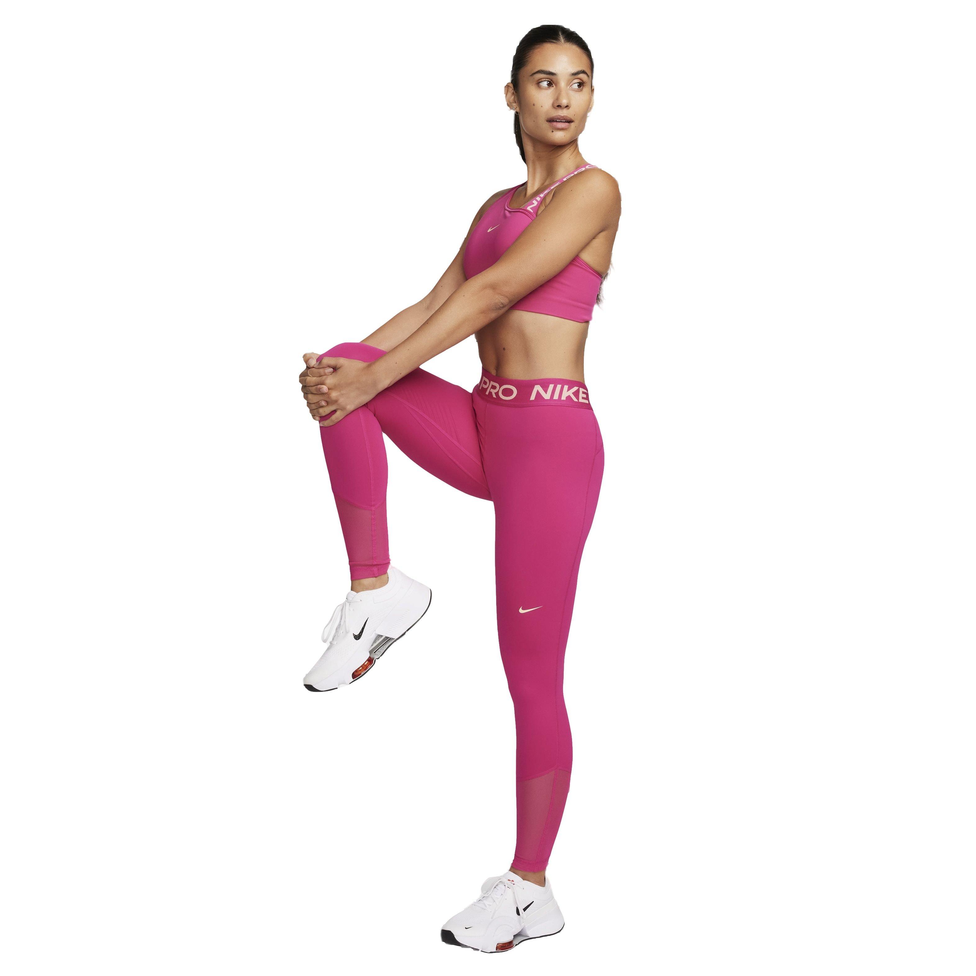 Nike Pro Classic Padded Frequency Sports BH LT Photo Blue/Hyper Pink/White  Women