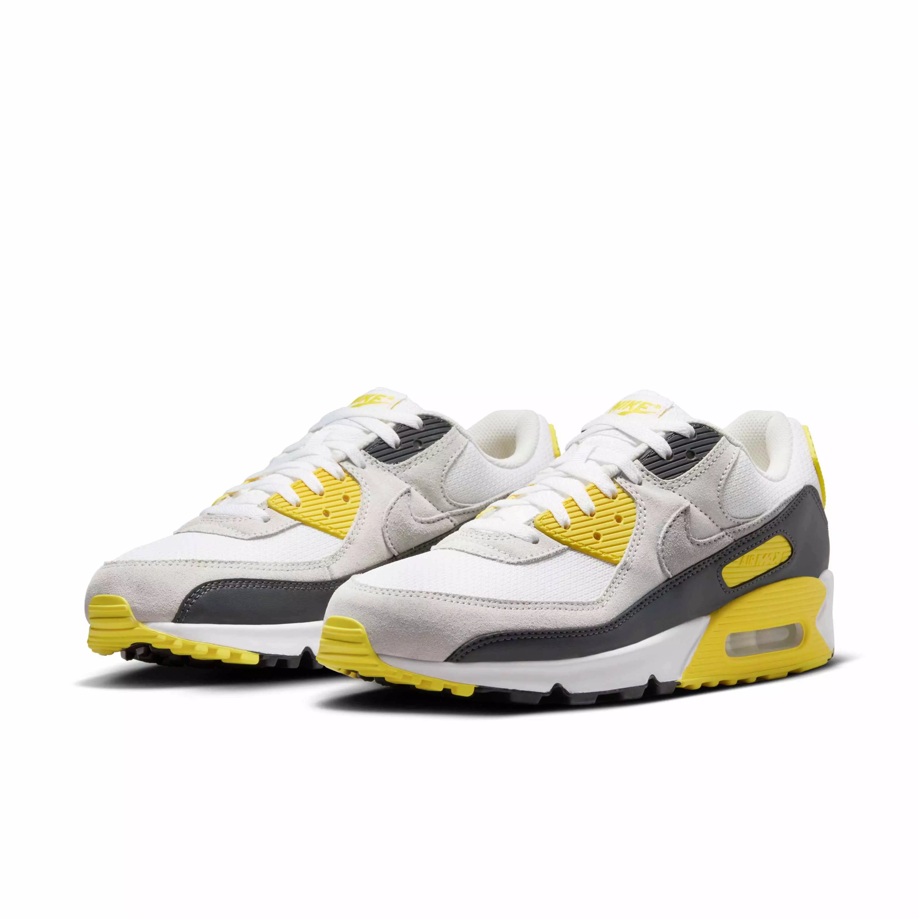 Nike Air Max 90 "White/Lightning/Photon Dust/Light Smoke Grey" Men's Shoe - WHITE/GREY/YELLOW