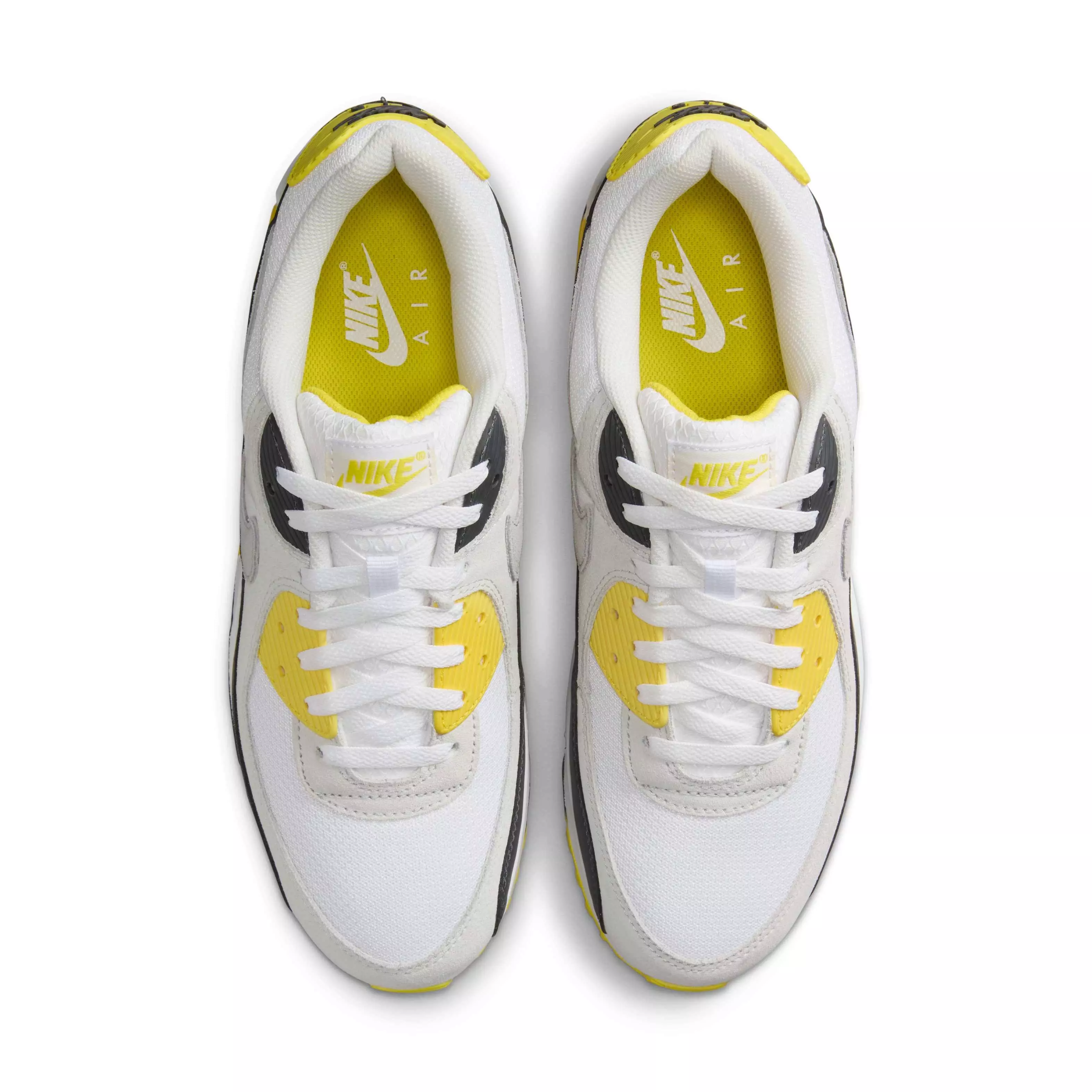 Nike Air Max 90 "White/Lightning/Photon Dust/Light Smoke Grey" Men's Shoe - WHITE/GREY/YELLOW