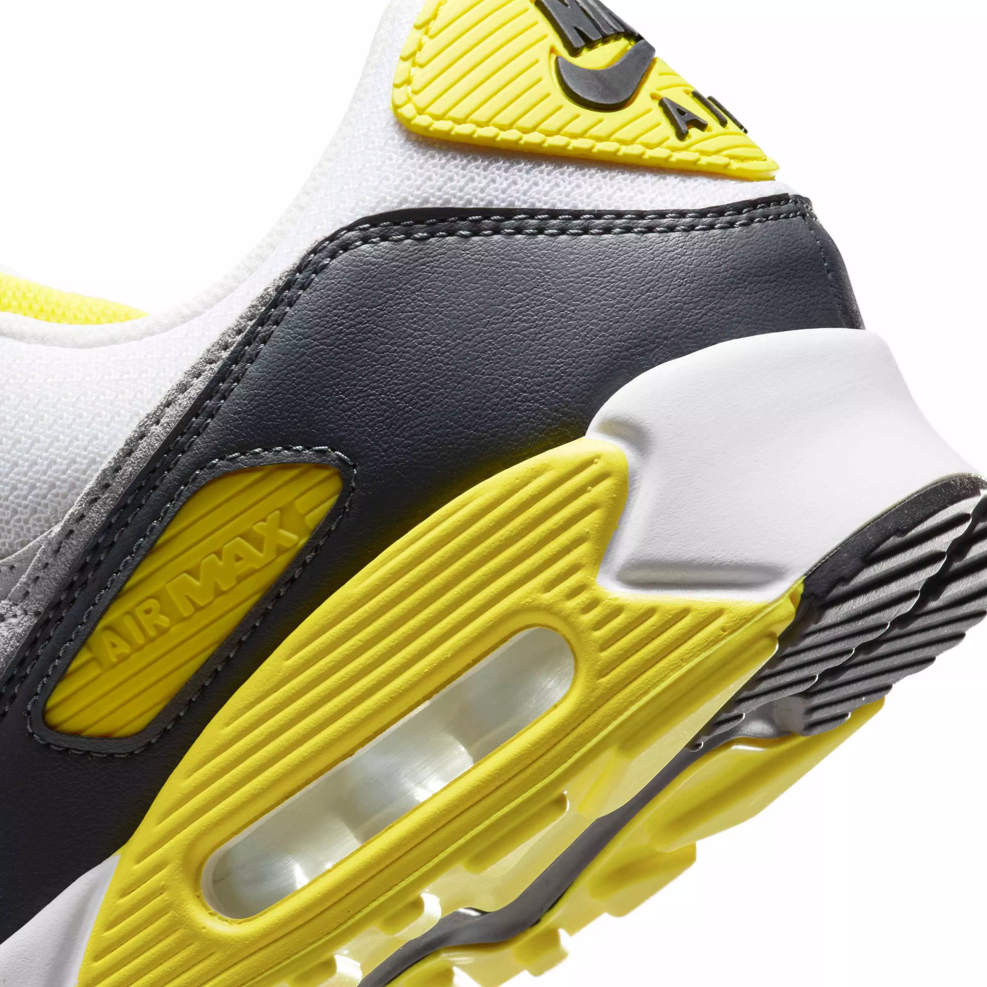 Nike Air Max 90 "White/Lightning/Photon Dust/Light Smoke Grey" Men's Shoe - WHITE/GREY/YELLOW