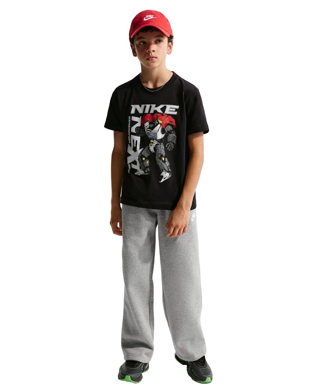 Nike Big Kids' Sportswear Loose Open-Hem Pants - Grey - GREY Thumbnail View 4