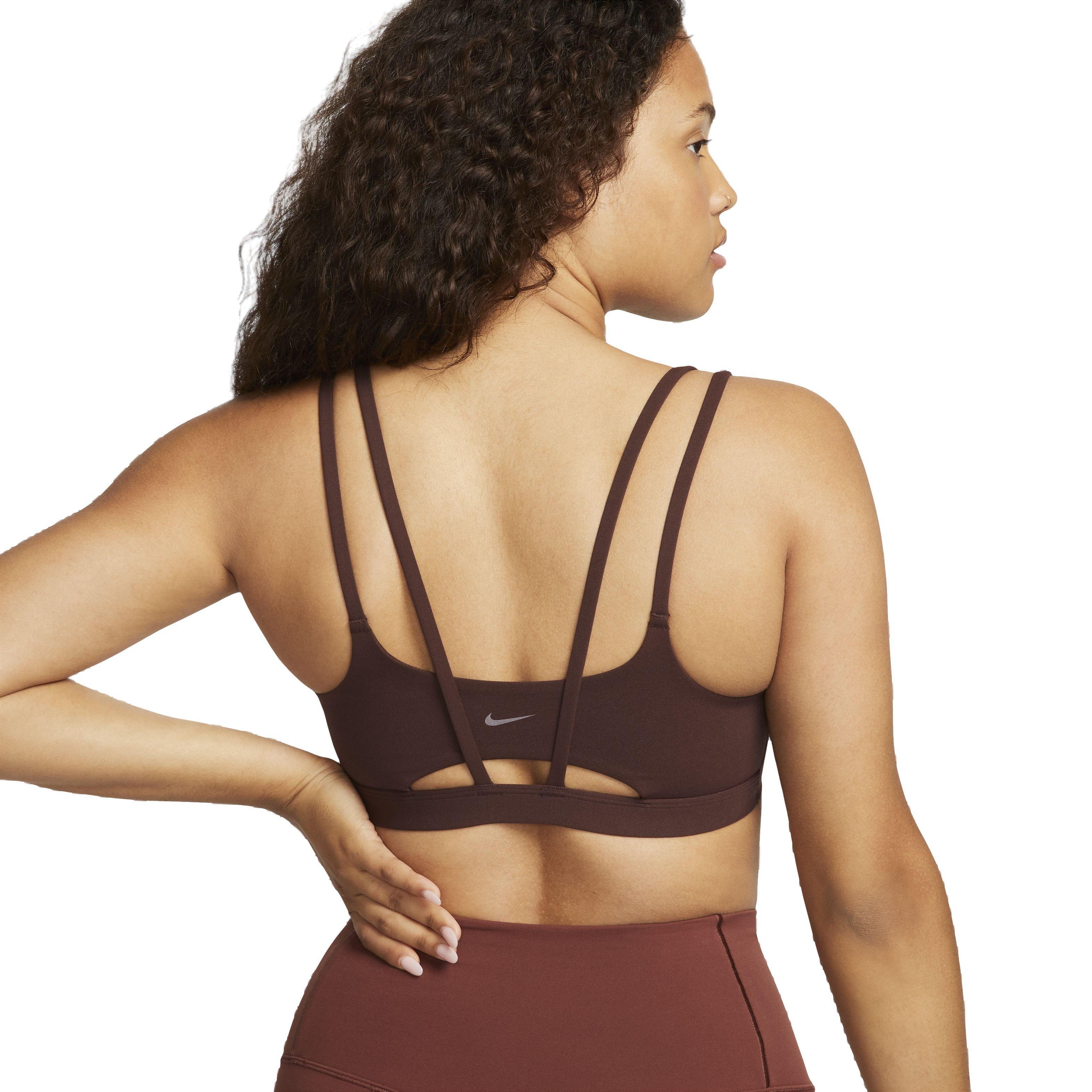 Nike Women's Dri-FIT Alate Trace Light Support Padded Strappy Sports Bra - BROWN Thumbnail View 2