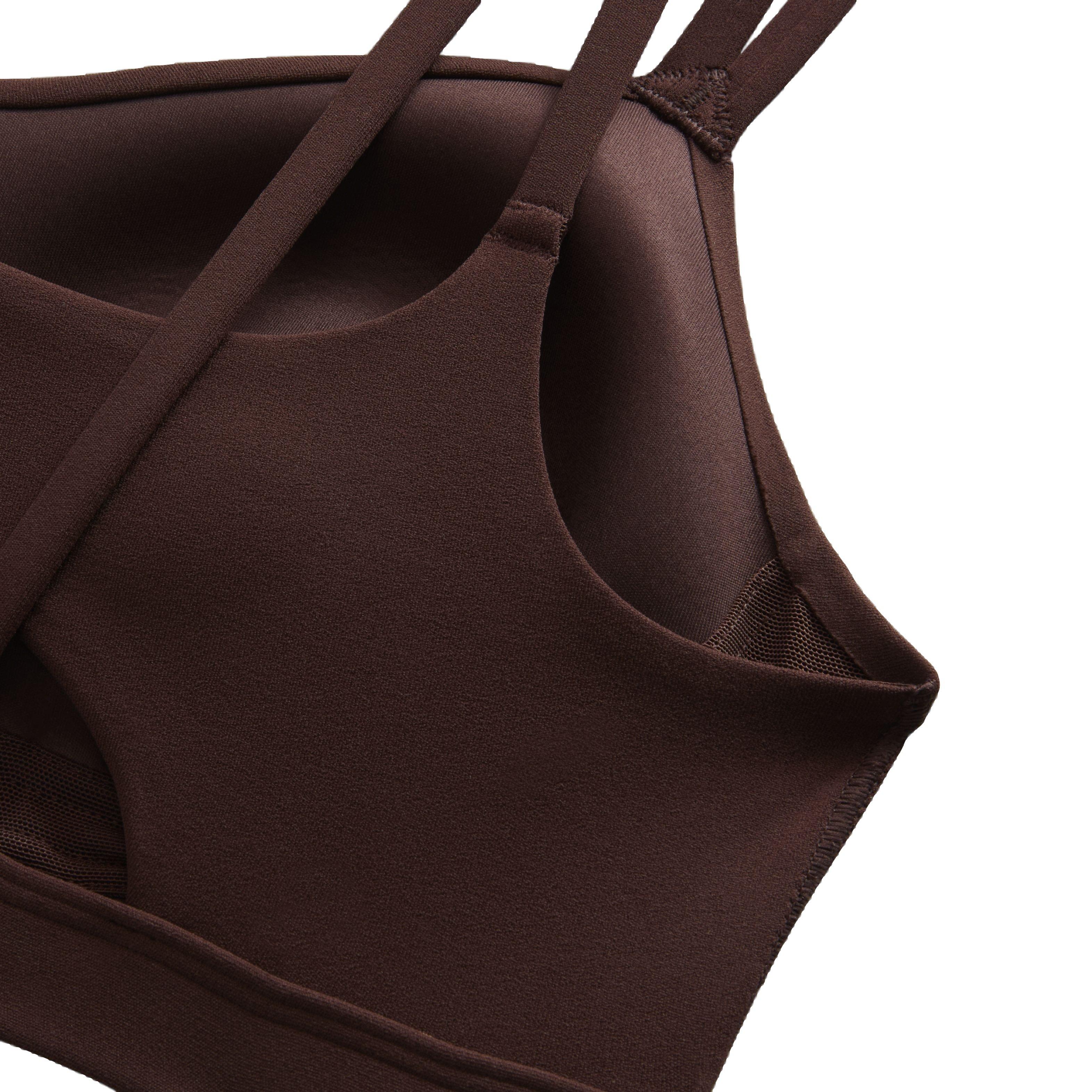 Nike Women's Dri-FIT Alate Trace Light Support Padded Strappy Sports Bra - BROWN Thumbnail View 4