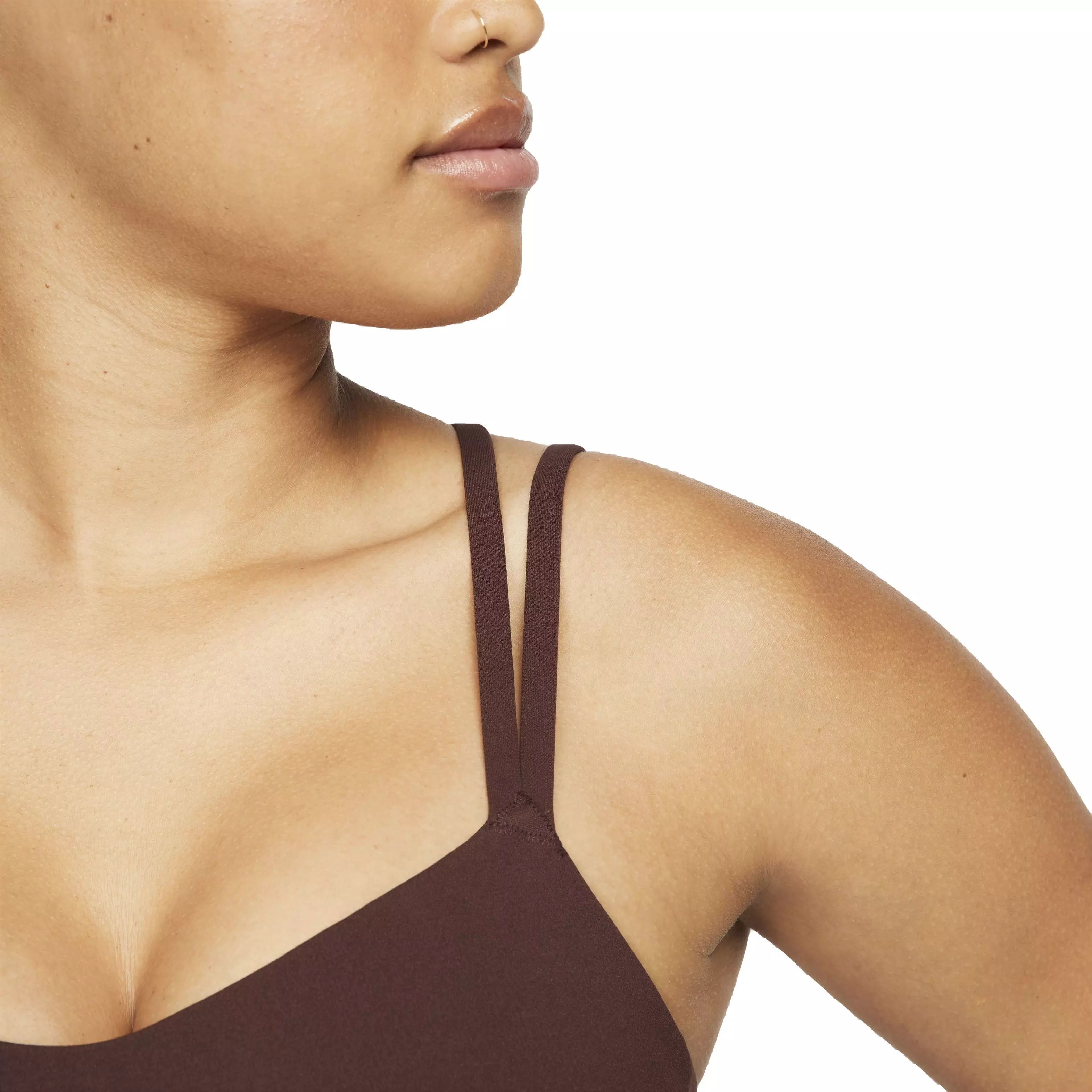 Nike Women's Dri-FIT Alate Trace Light Support Padded Strappy Sports Bra - BROWN