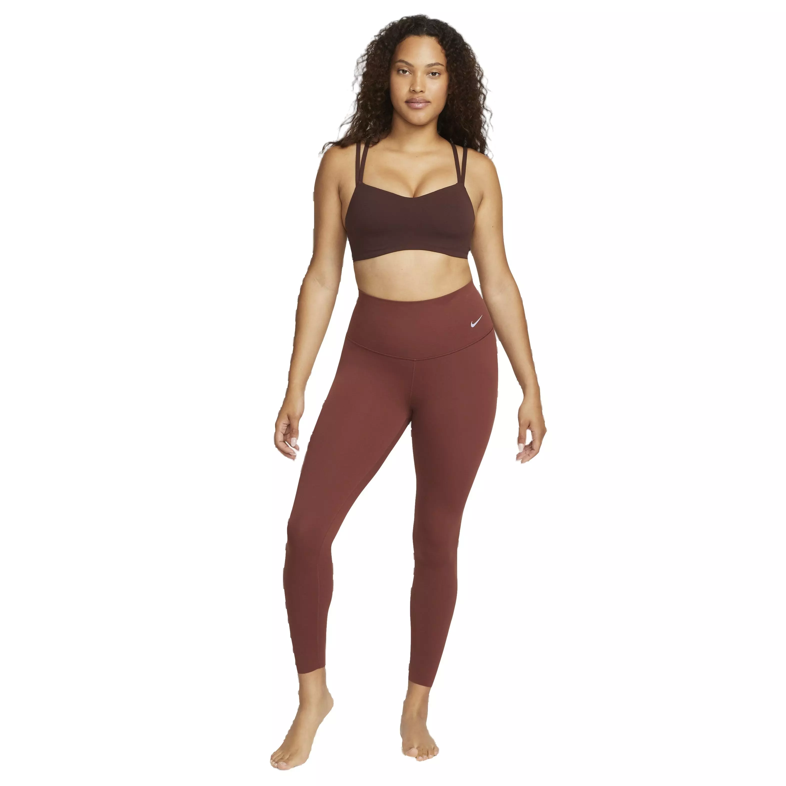 Nike Women's Dri-FIT Alate Trace Light Support Padded Strappy Sports Bra - BROWN