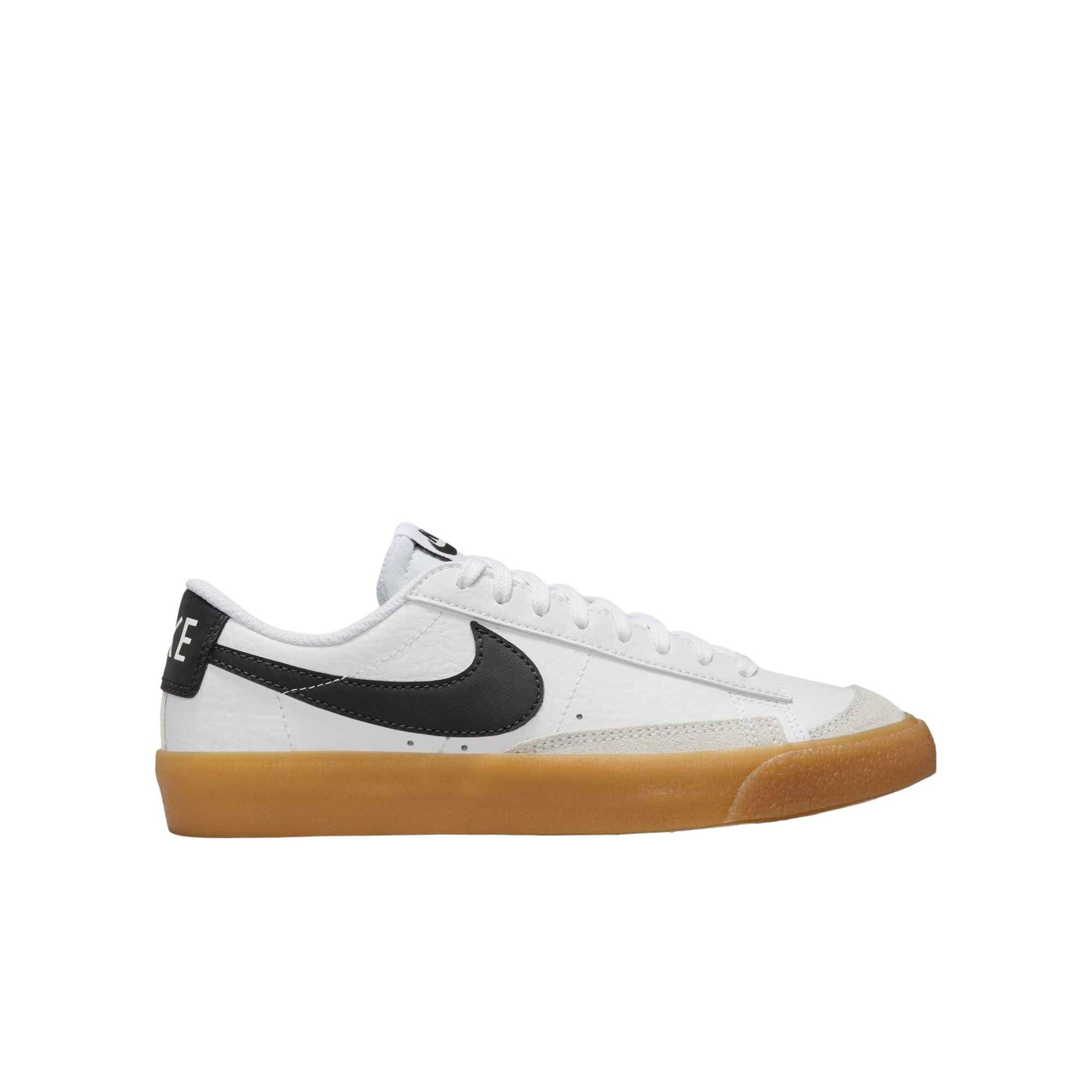 Nike Blazer Low '77 "White/Gum Light Brown/Anthracite" Grade School Boys' Shoe - WHITE/BROWN/GREY Thumbnail View 1