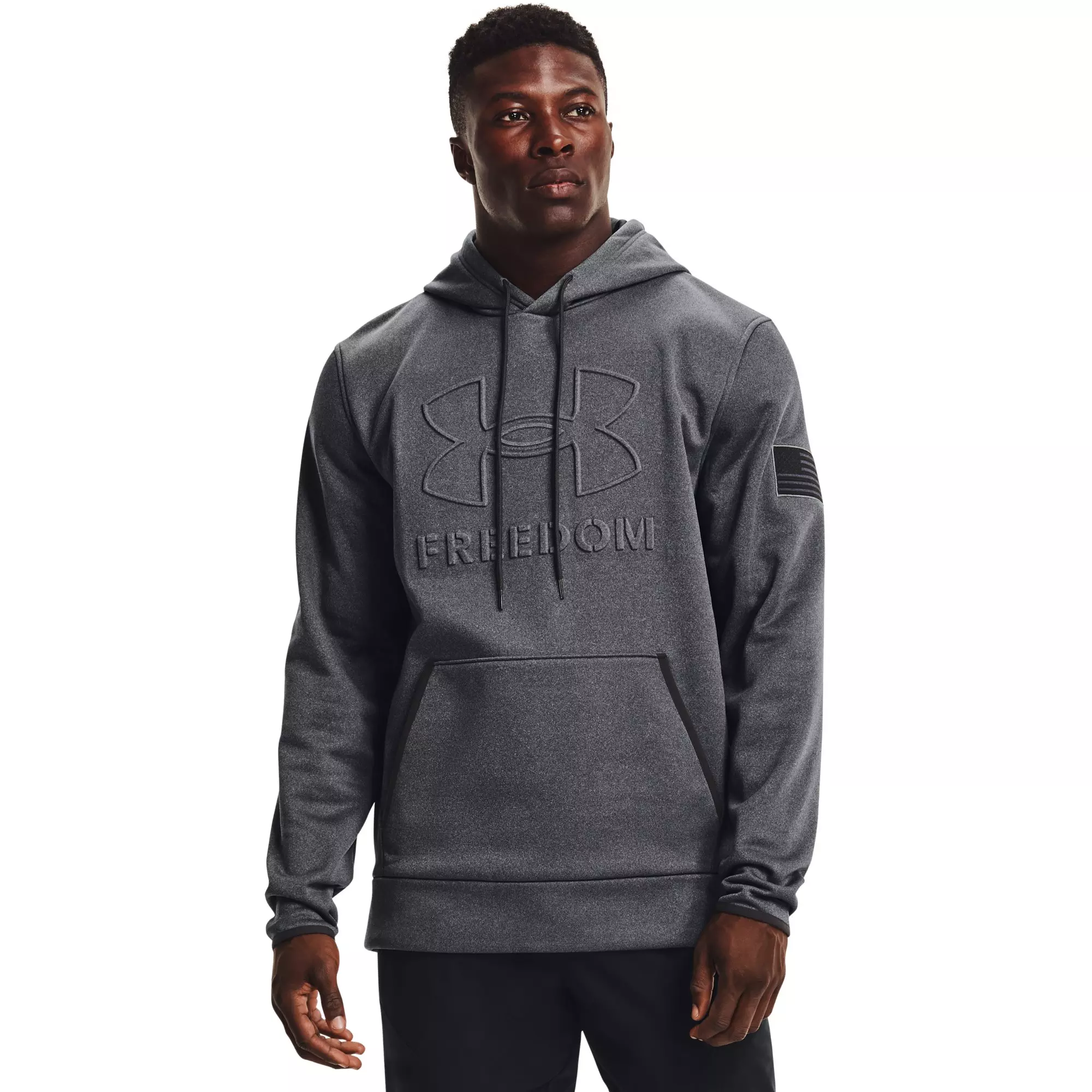 Under Armour Men's Dk Grey Freedom Emboss Hoodie - BLACK