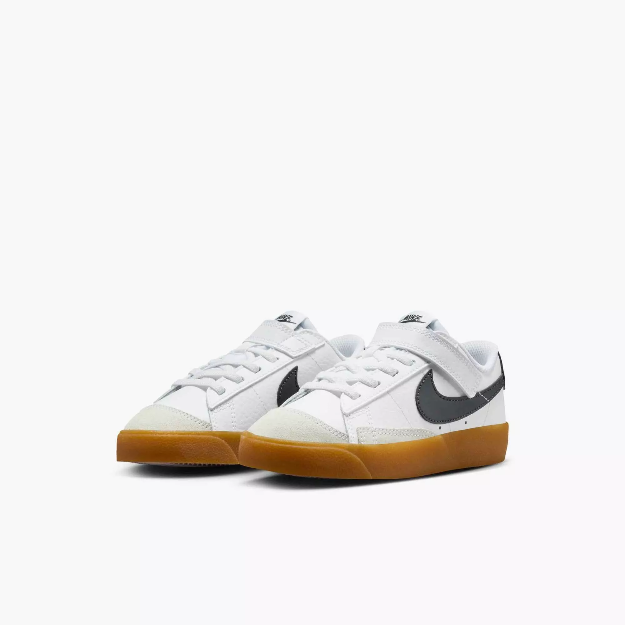 Nike Blazer Low '77 "White/Gum Light Brown/Anthracite" Preschool Boys' Shoe - WHITE/BROWN/GREY