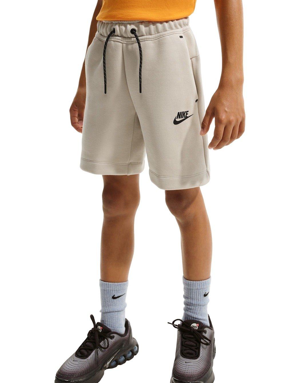 Nike Big Boys' Sportswear Tech Fleece Shorts - Brown - CREAM Thumbnail View 1