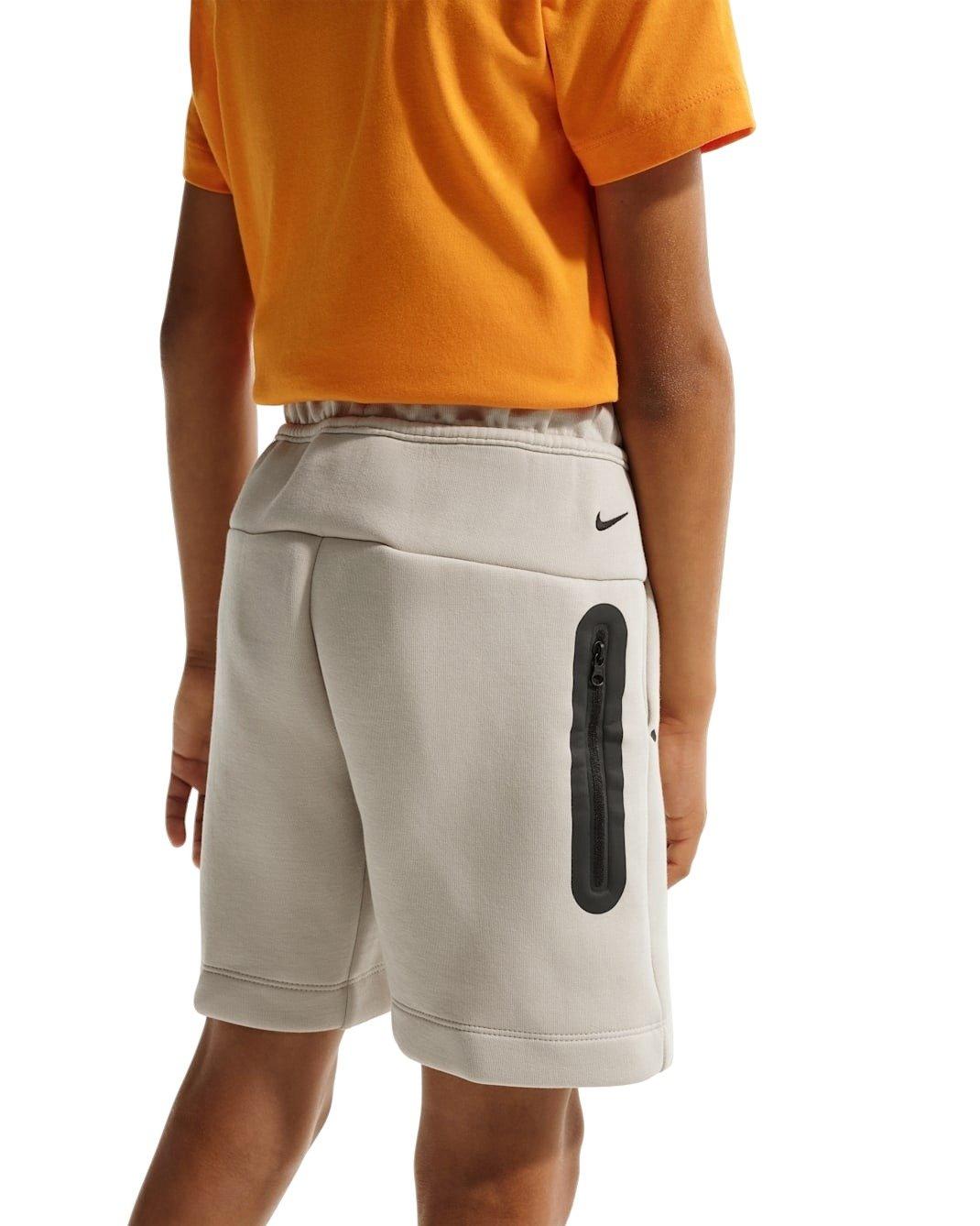 Nike Big Boys' Sportswear Tech Fleece Shorts - Brown - CREAM Thumbnail View 2