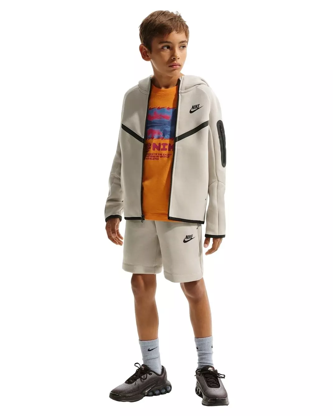 Nike Big Boys' Sportswear Tech Fleece Shorts - Brown - CREAM